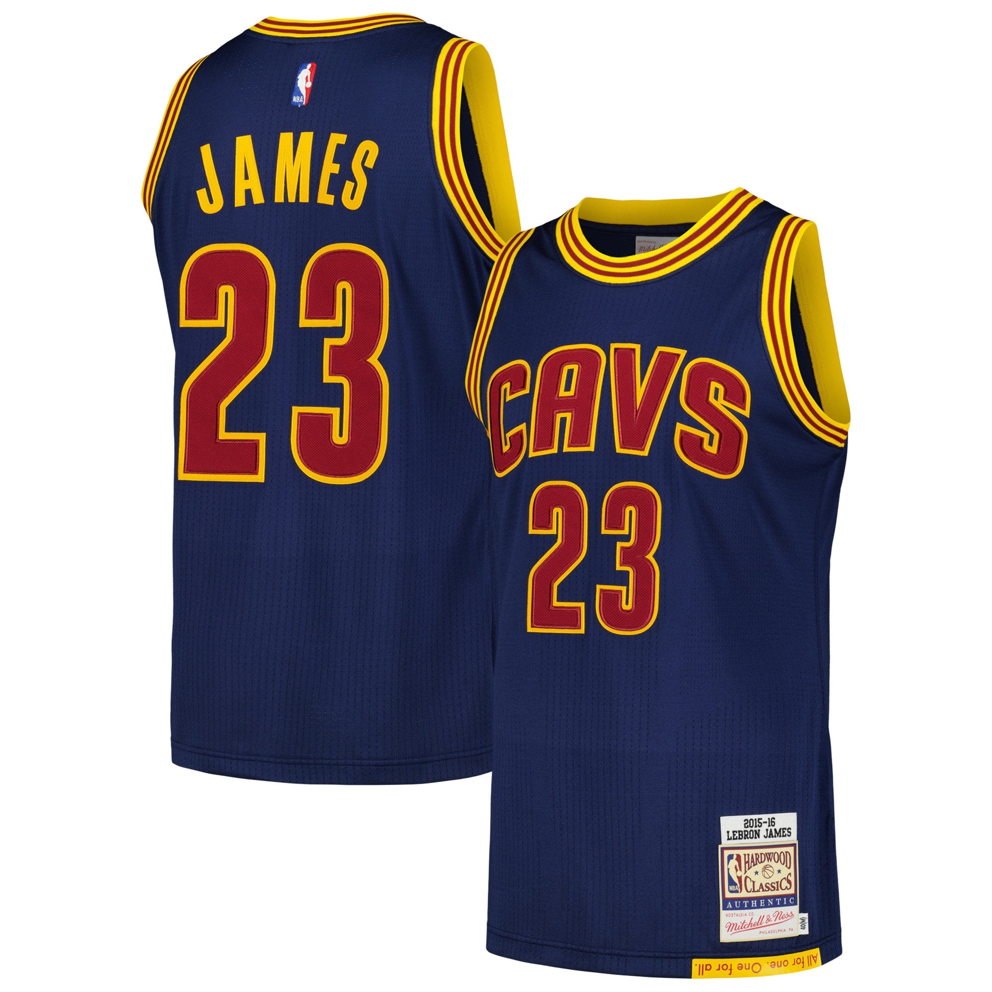 LeBron James Cleveland Cavaliers M & N 2015/16 Hardwood Classics Jersey - Navy Basketball TJS0256