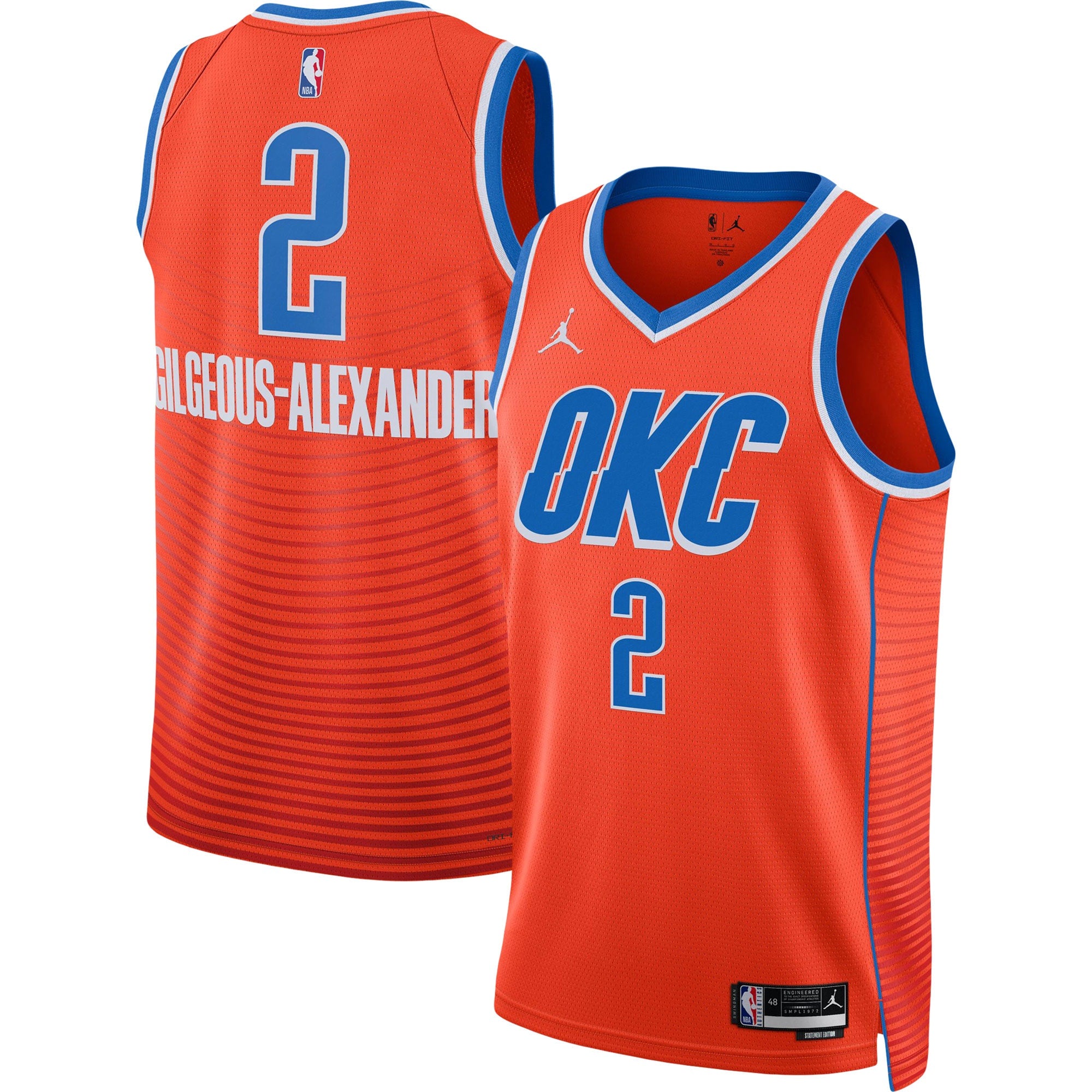 Shai Gilgeous-Alexander Oklahoma City Thunder Jordan Brand Unisex Swingman Jersey - Statement Edition - Orange Basketball TJS0102