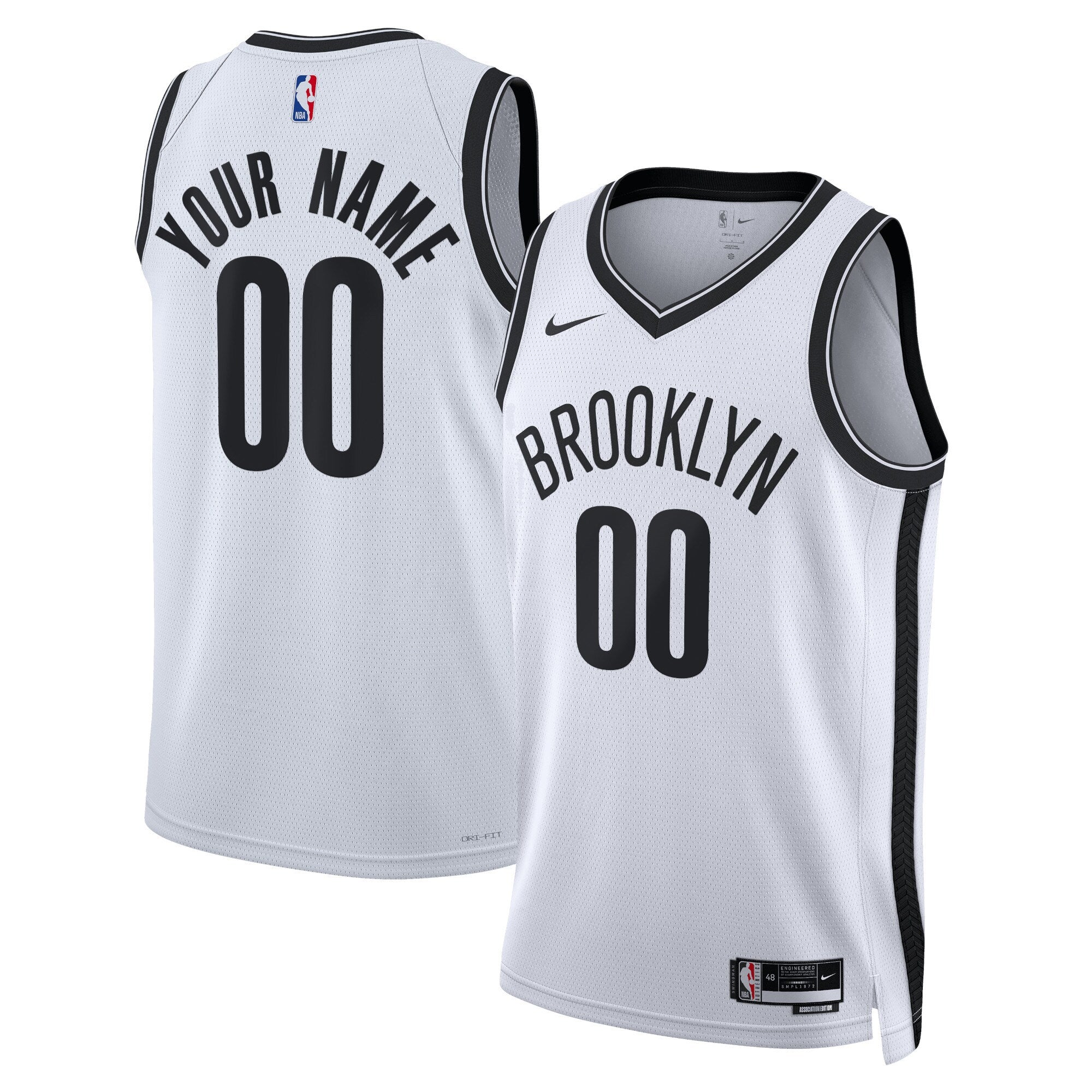 Brooklyn Nets Unisex Swingman Custom Jersey White - Association Edition Basketball TJS0147