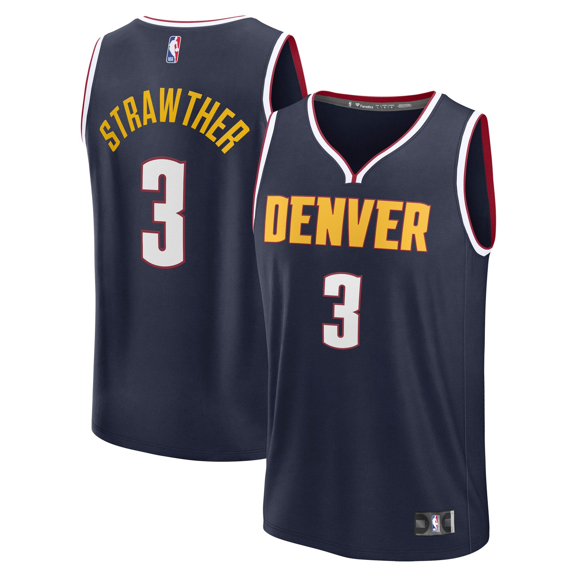 Julian Strawther Denver Nuggets Fast Break Replica Player Jersey - Icon Edition - Navy Basketball TJS0288
