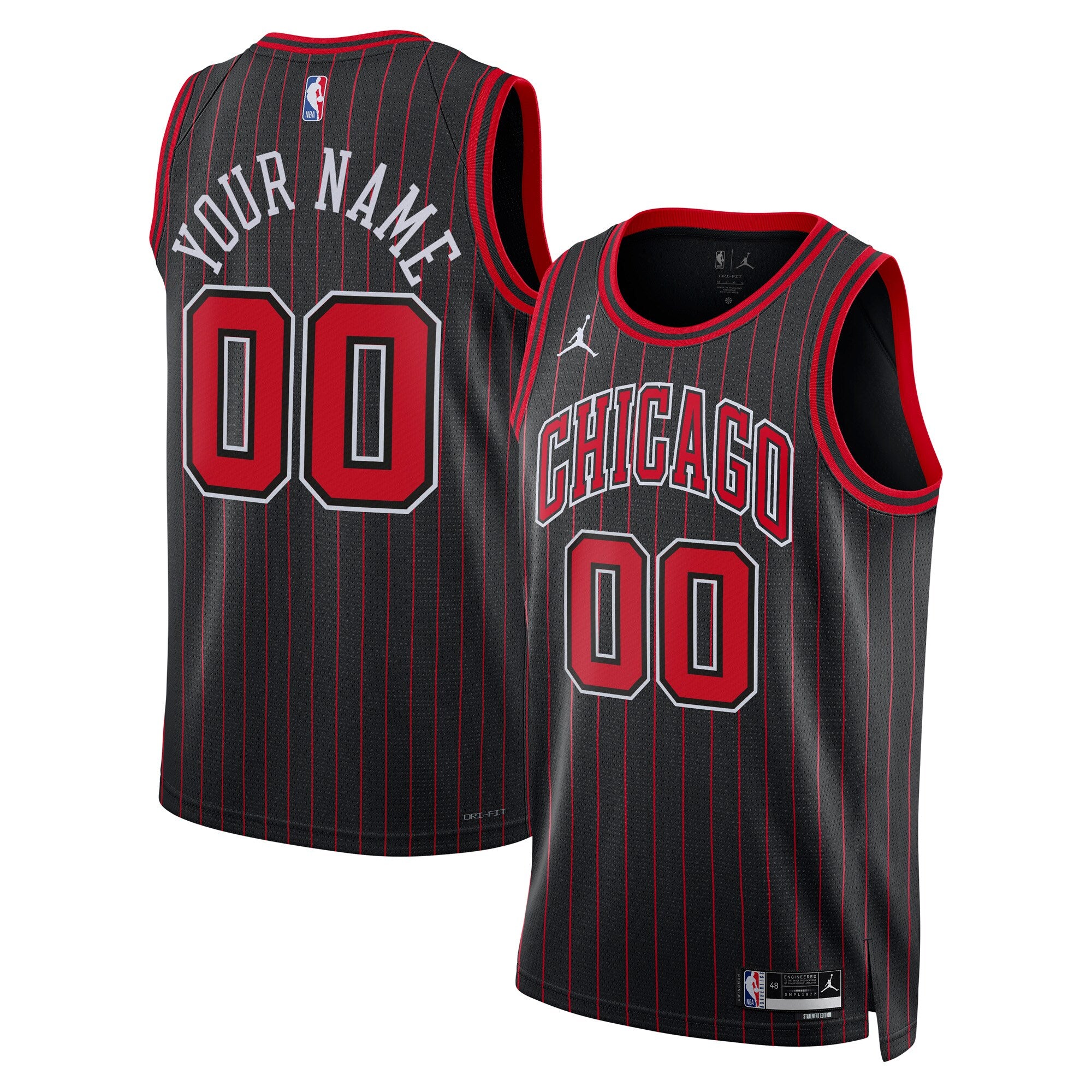 Chicago Bulls Jordan Brand Unisex Swingman Custom Jersey - Statement Edition - Black Basketball TJS0178