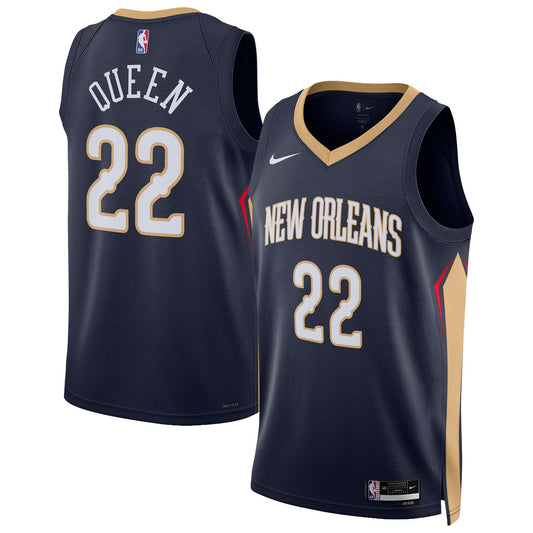 Derik Queen New Orleans Pelicans Unisex Swingman Jersey - Icon Edition - Navy Basketball TJS0152