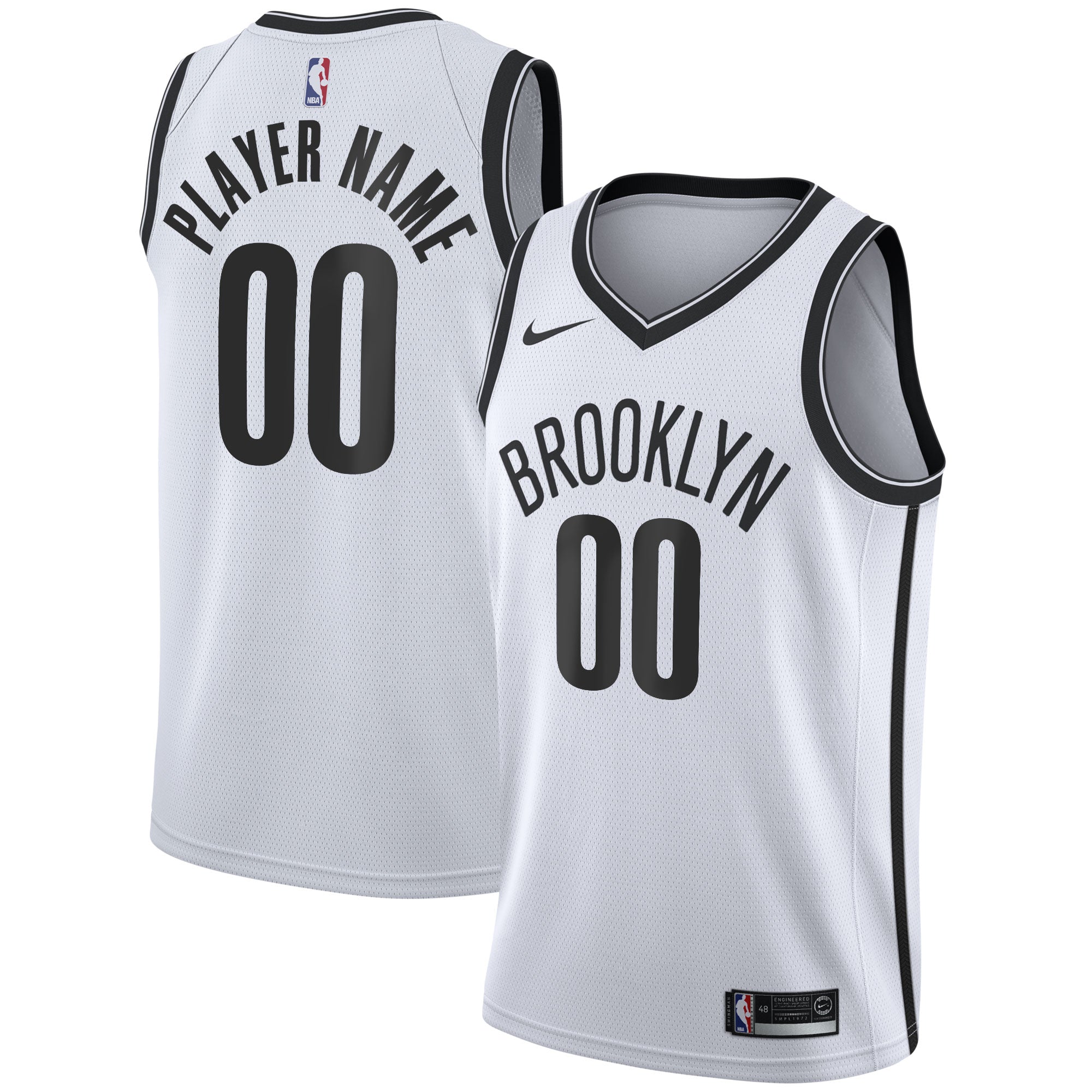 Brooklyn Nets 2020/21 Swingman Custom Jersey - Association Edition - White Basketball TJS0236