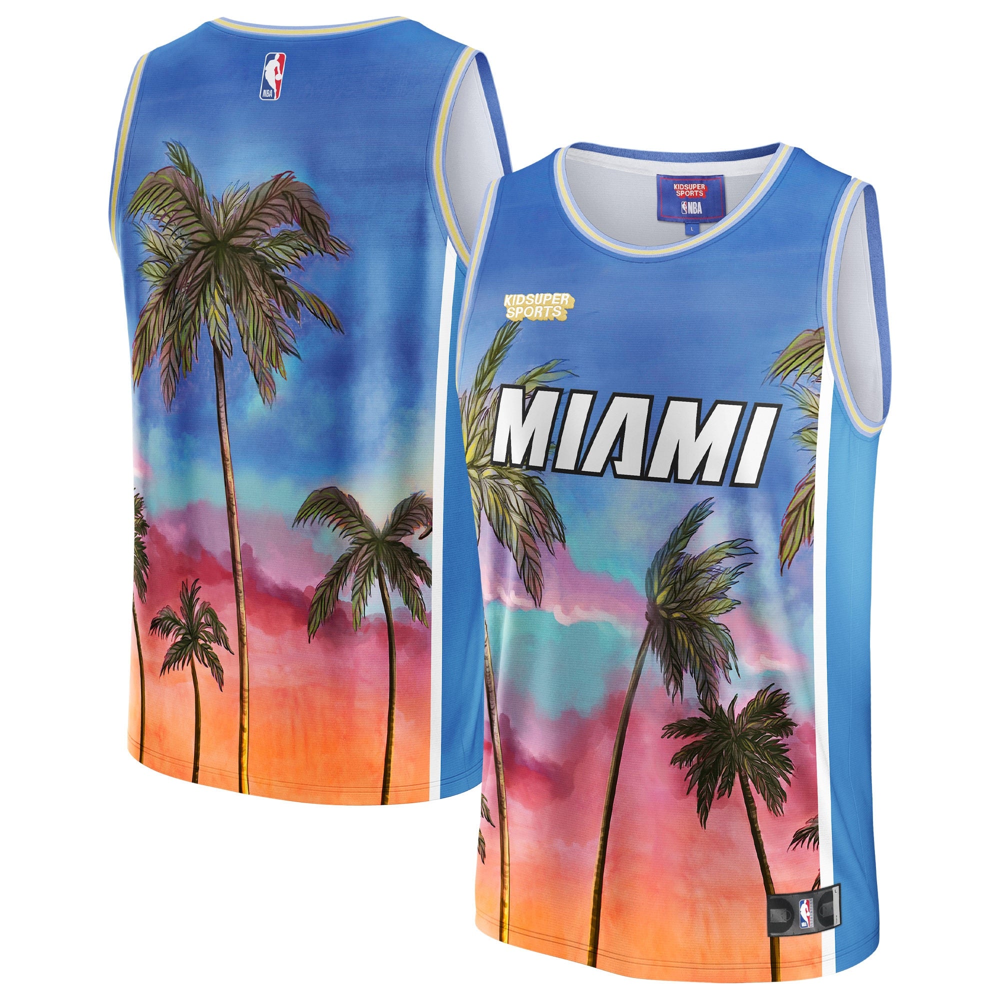 Miami Heat & KidSuper Studios by Unisex Hometown Jersey - Blue Basketball TJS0107