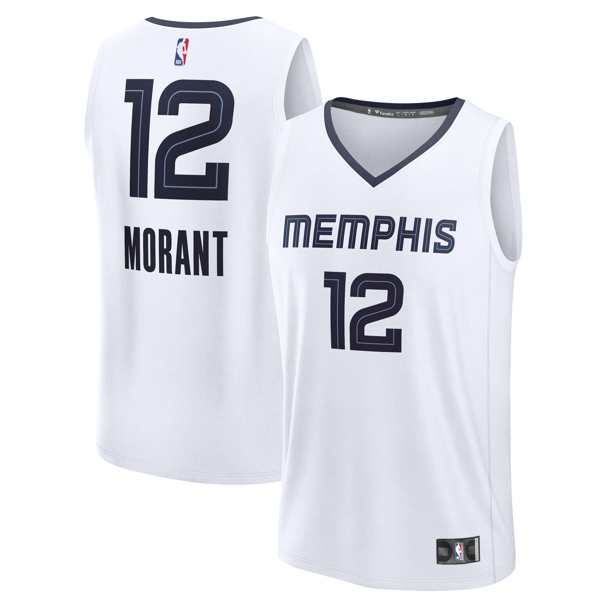 Ja Morant Memphis Grizzlies Fast Break Replica Player Jersey - Association Edition - White Basketball TJS0296