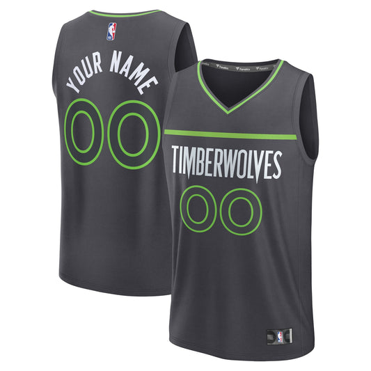 Minnesota Timberwolves Fast Break Custom Jersey - Icon Edition - Anthracite Basketball TJS0279