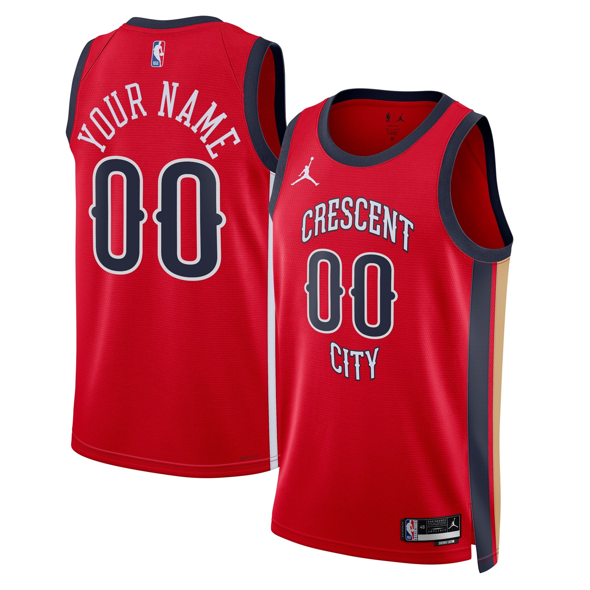New Orleans Pelicans Jordan Brand Unisex Swingman Custom Jersey - Red - Statement Edition Basketball TJS0139