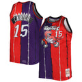 Vince Carter Toronto Raptors M & N Big & Tall Hardwood Classics 1998/99 Split Swingman Jersey - Purple/Red Basketball TJS0172