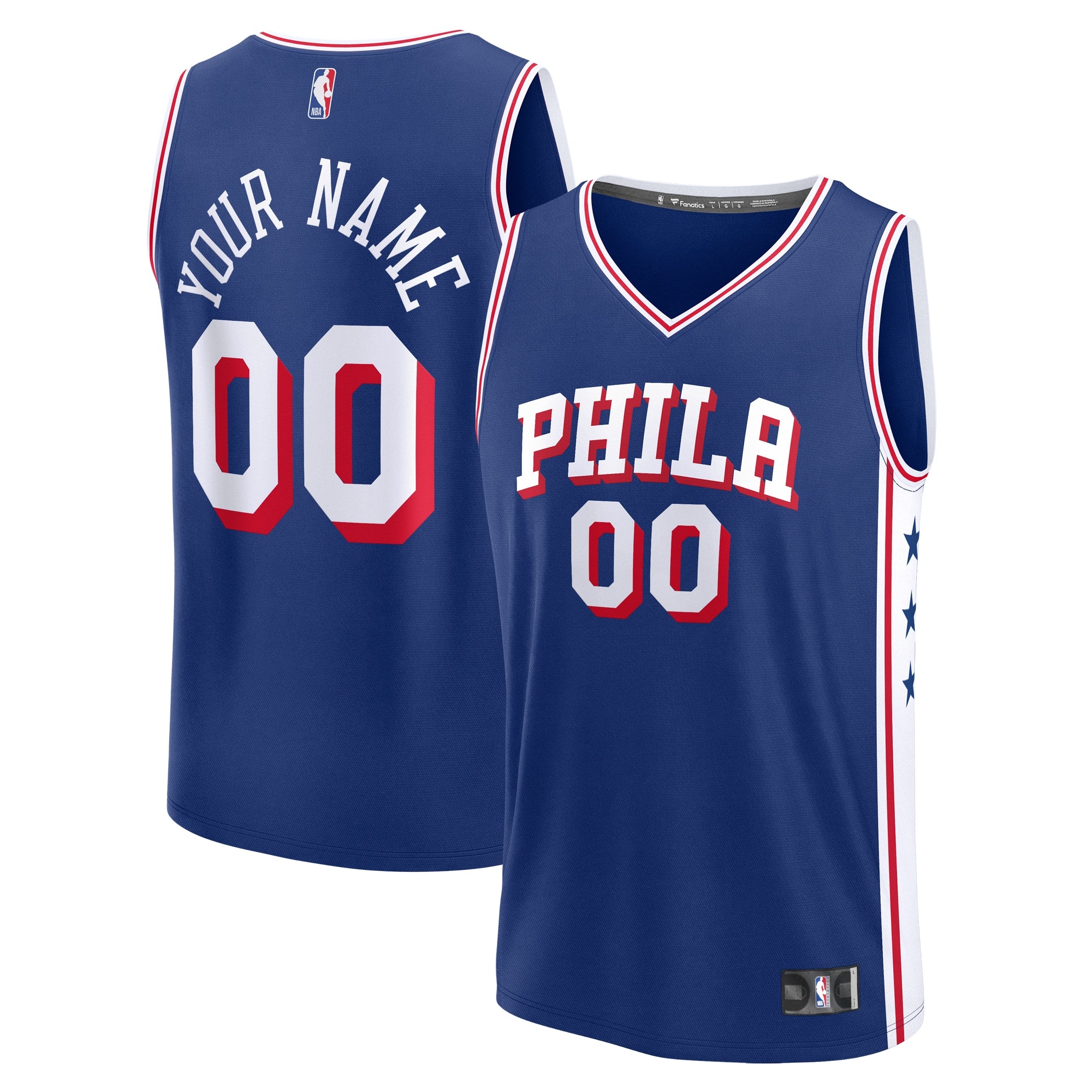 Philadelphia 76ers Fast Break Custom Jersey - Icon Edition - Blue Basketball TJS0169