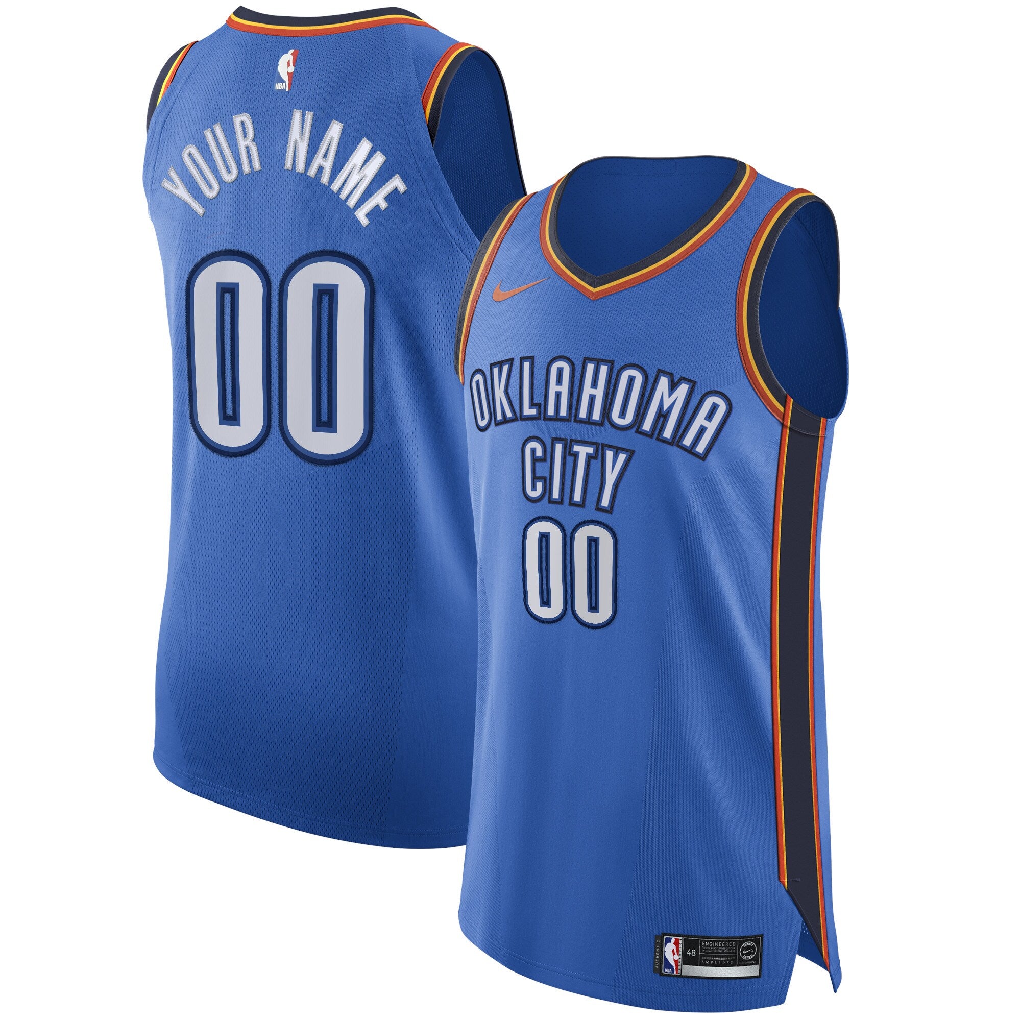 Oklahoma City Thunder Custom Jersey Blue - Icon Edition Basketball TJS0127