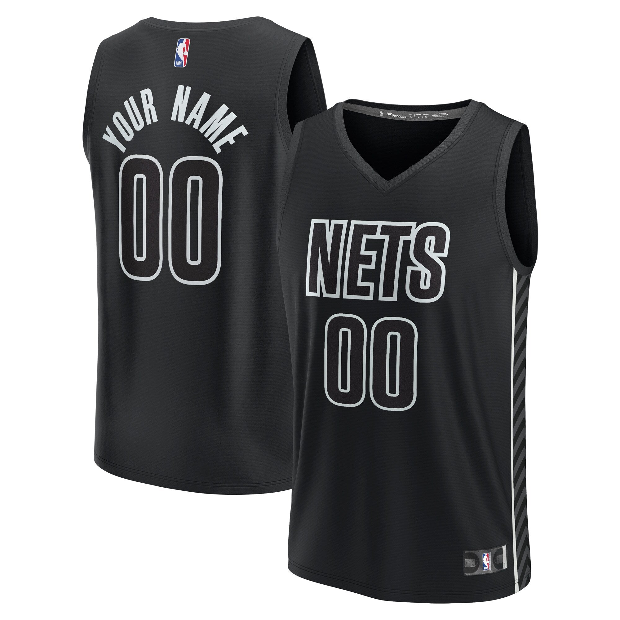 Brooklyn Nets Custom Fast Break Jersey - Statement Edition - Black Basketball TJS0065