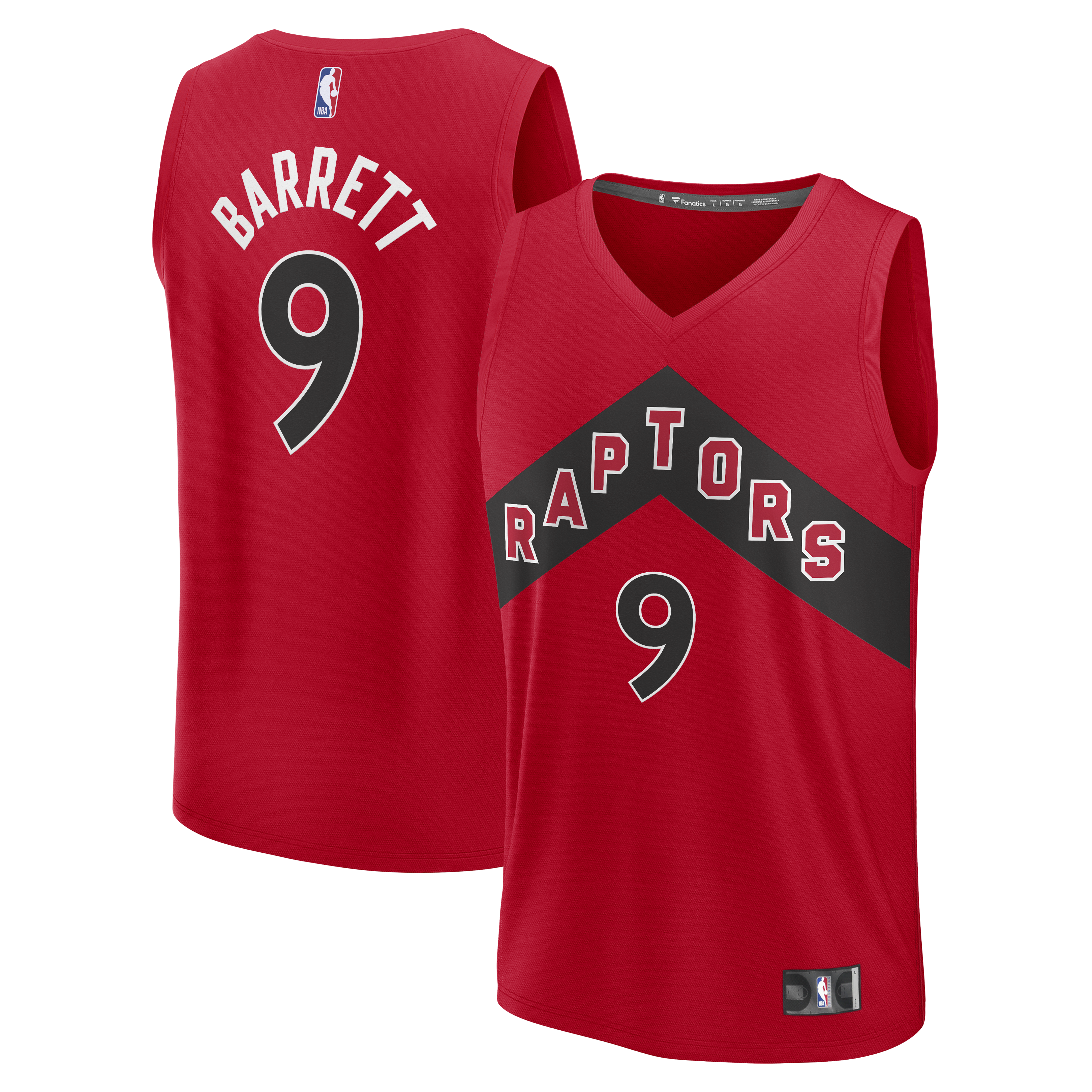 RJ Barrett Toronto Raptors Fast Break Jersey - Red - Icon Edition Basketball TJS0019
