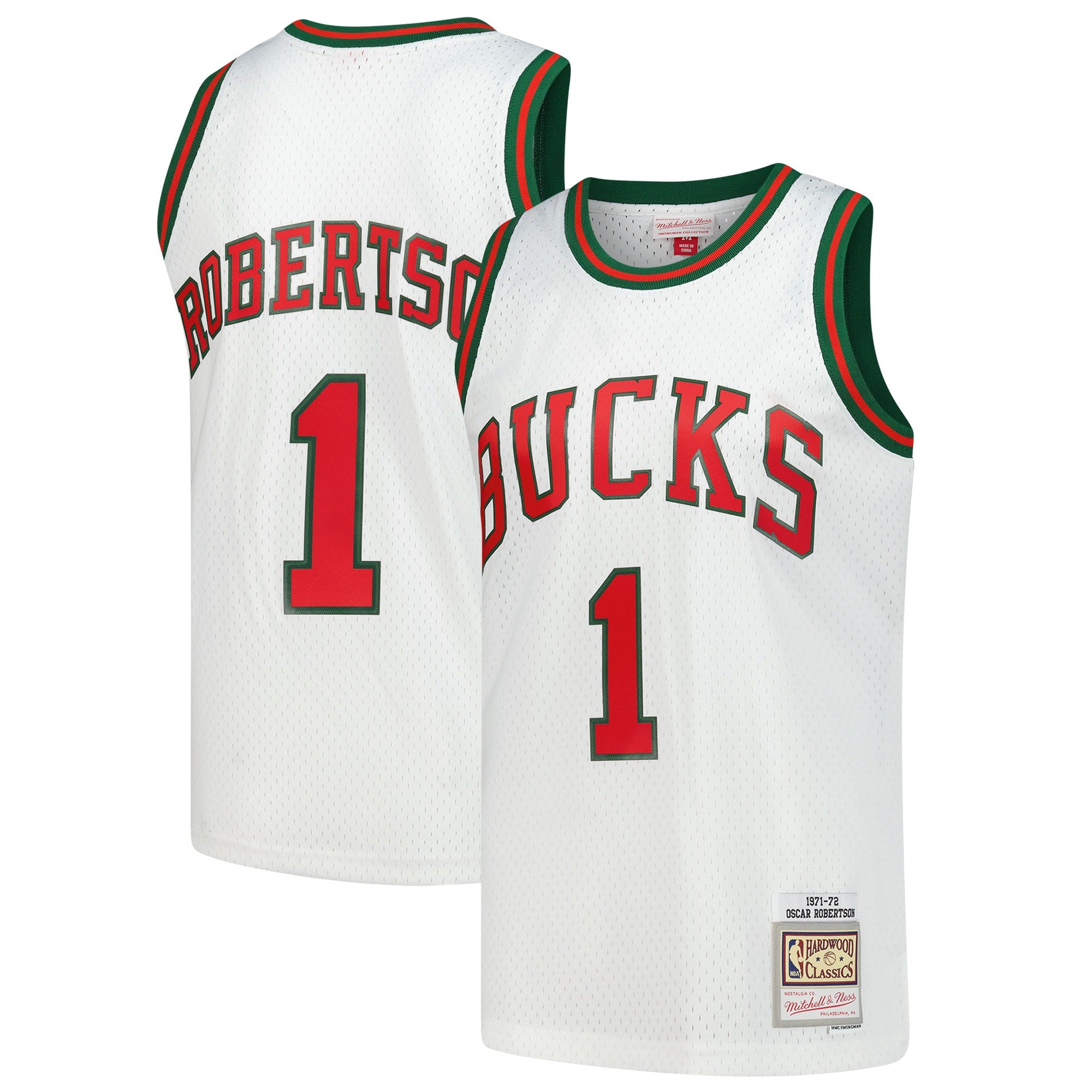 Oscar Robertson Milwaukee Bucks M & N Hardwood Classics Swingman Jersey - White Basketball TJS0134