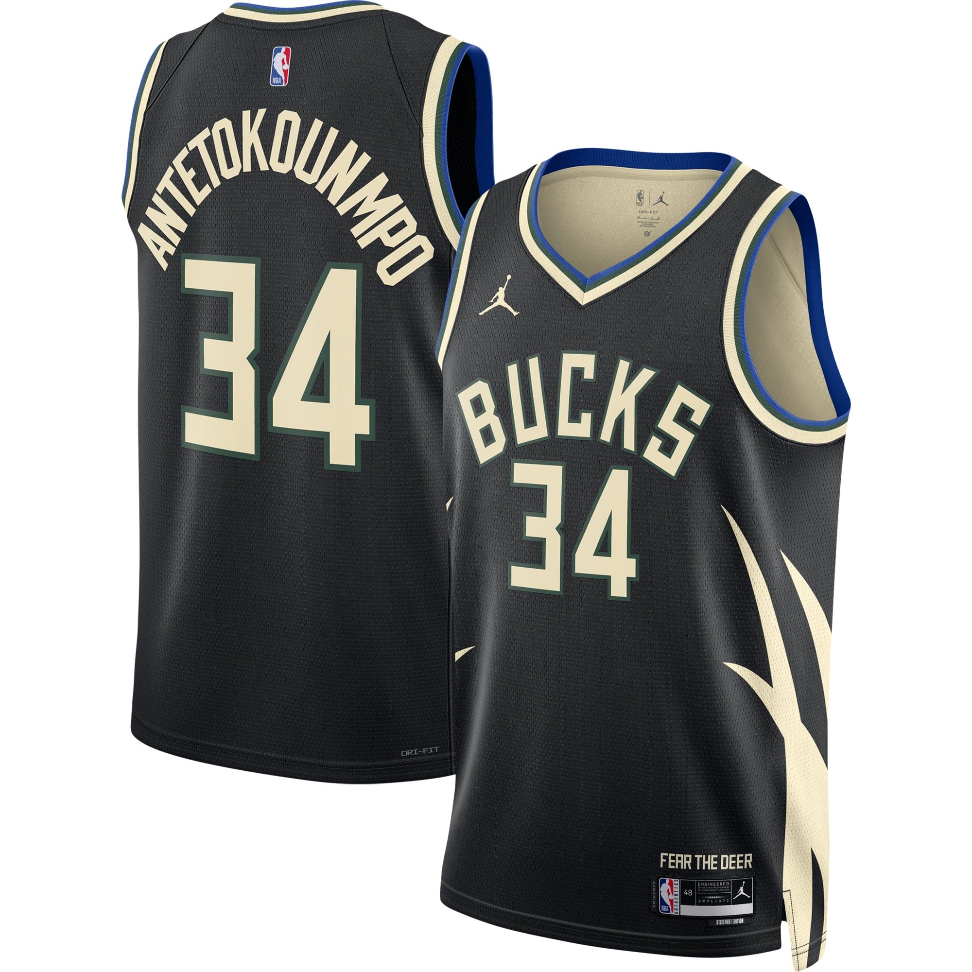 Giannis Antetokounmpo Milwaukee Bucks Jordan Brand Unisex Swingman Jersey - Statement Edition - Black Basketball TJS0136