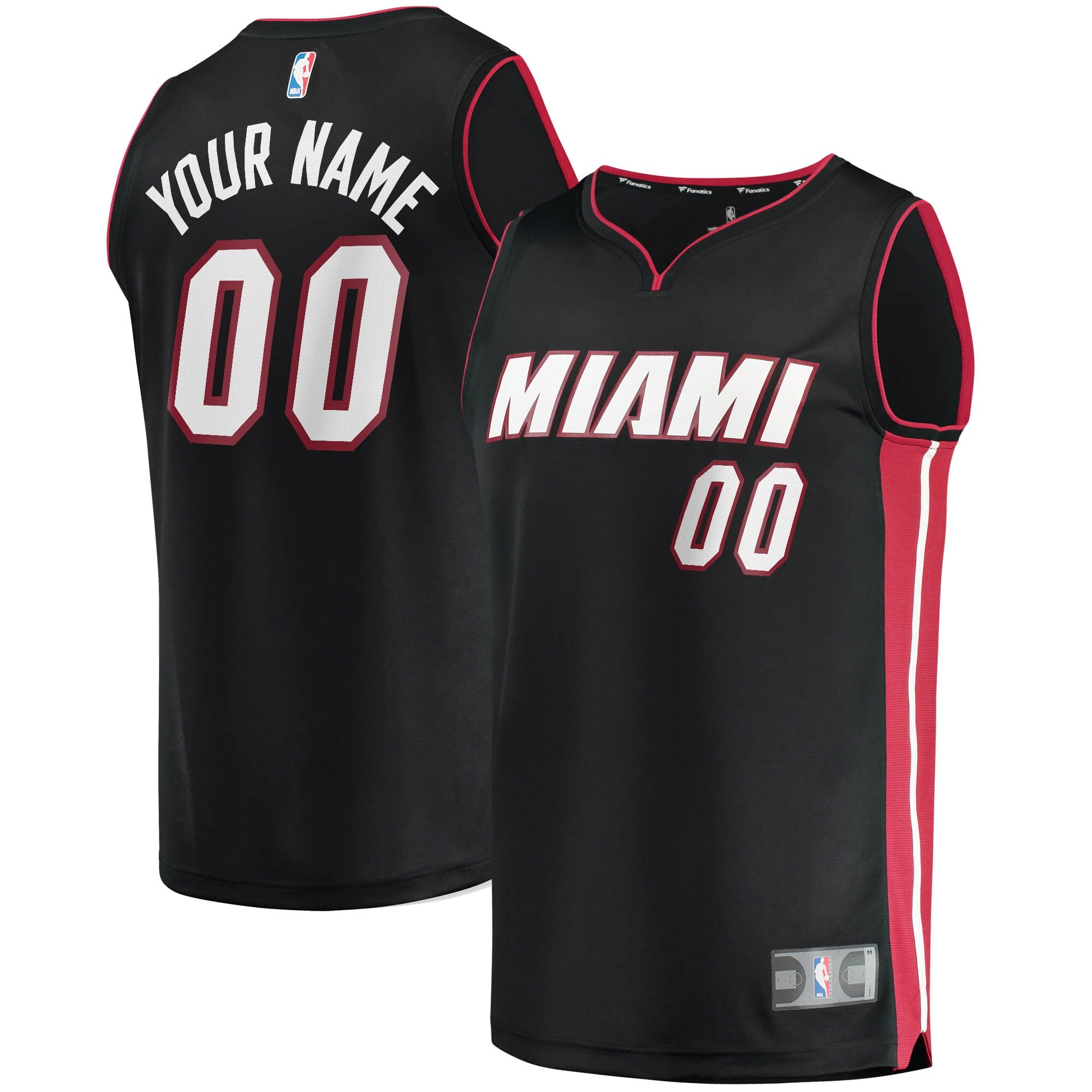 Miami Heat Fast Break Custom Replica Jersey Black - Icon Edition Basketball TJS0195