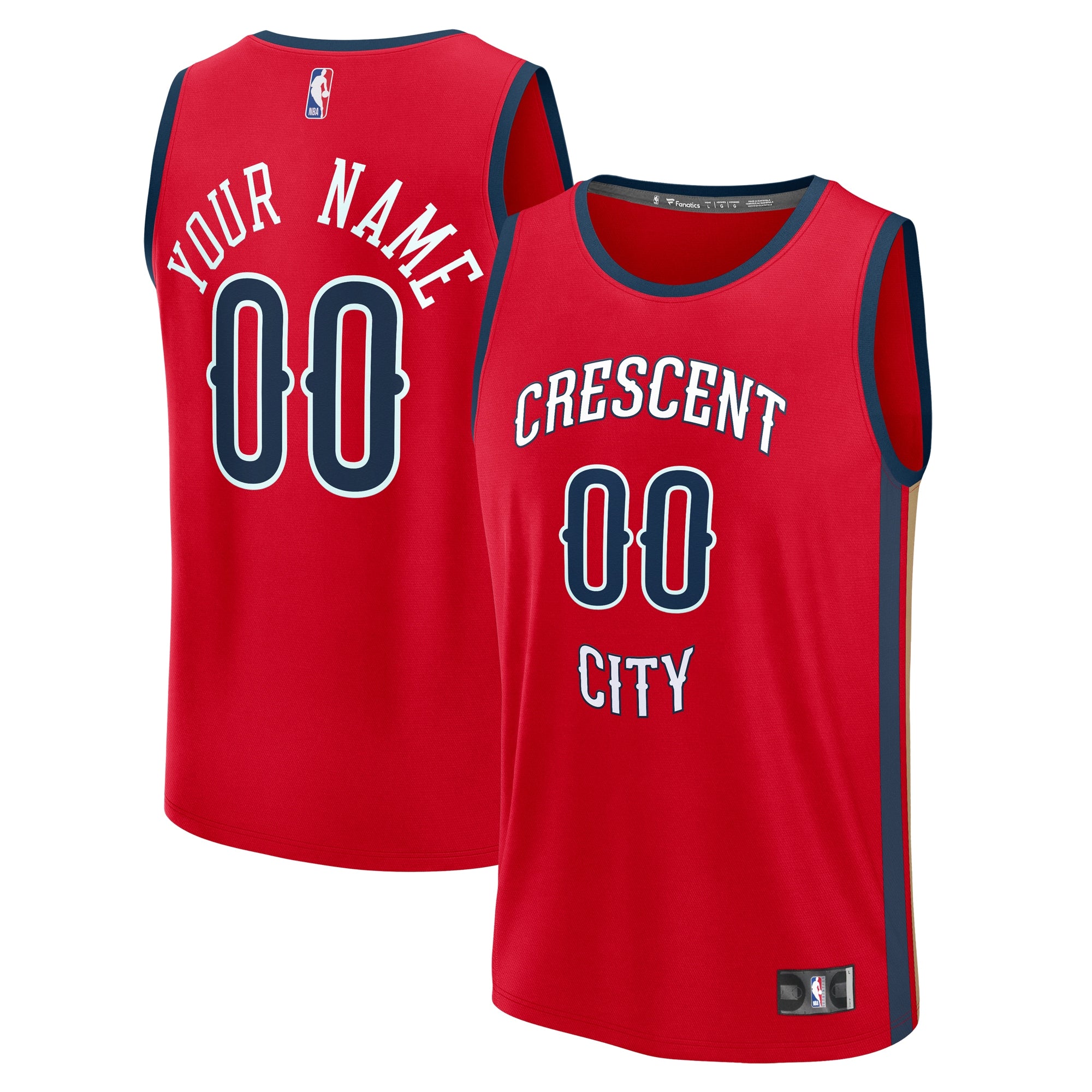New Orleans Pelicans Fast Break Custom Jersey - Statement Edition - Red Basketball TJS0261