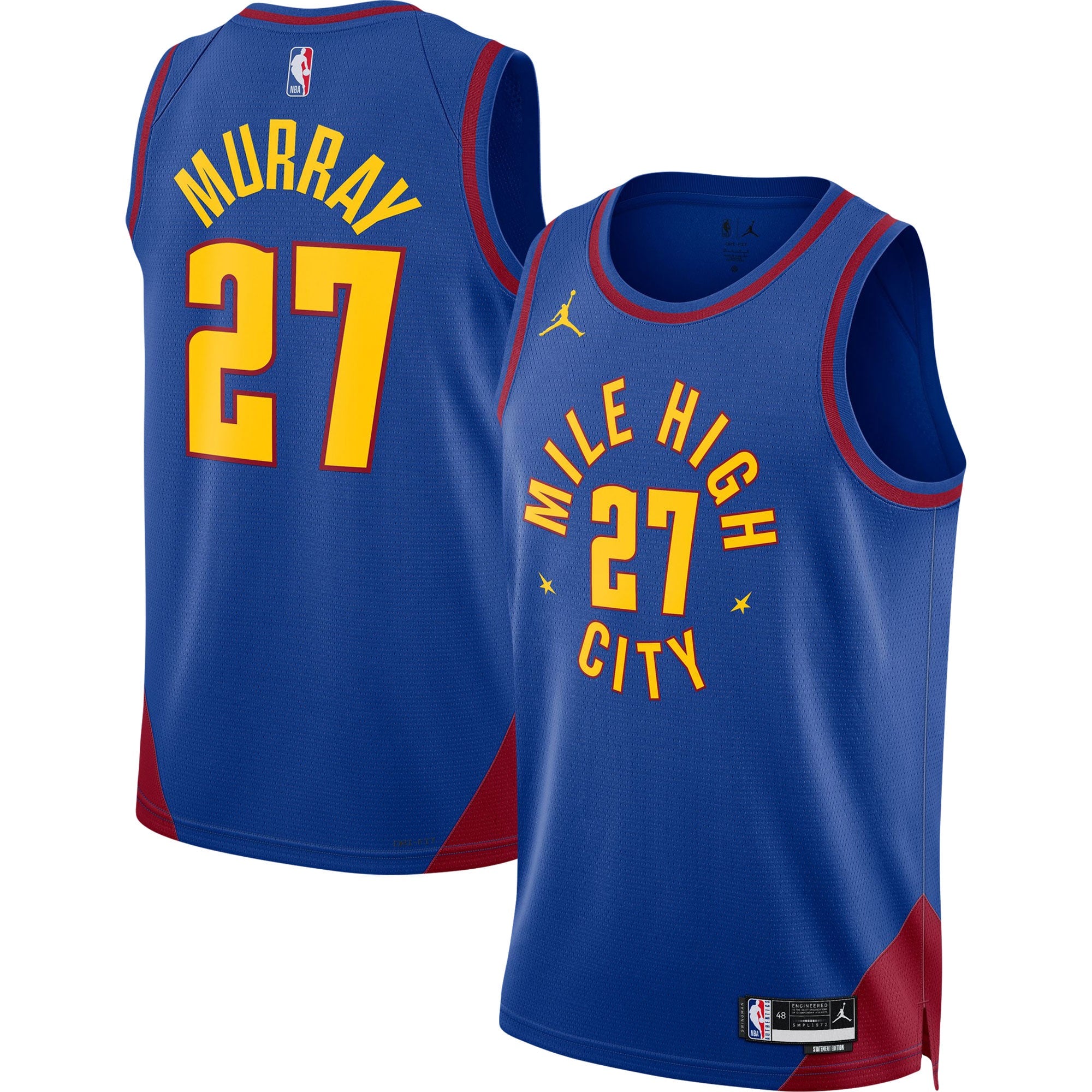 Jamal Murray Denver Nuggets Jordan Brand Unisex Swingman Jersey - Statement Edition - Blue Basketball TJS0268