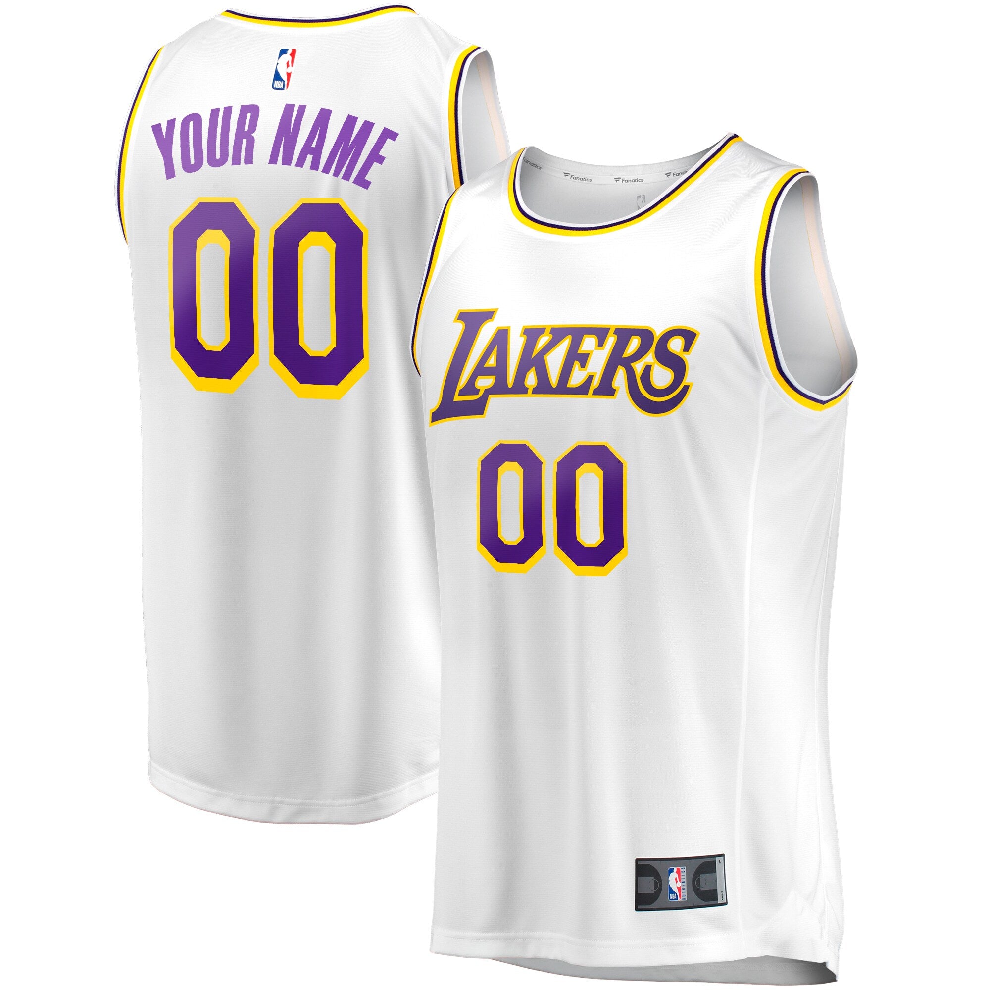 Los Angeles Lakers Fast Break Custom Replica Jersey - Association Edition - White Basketball TJS0411