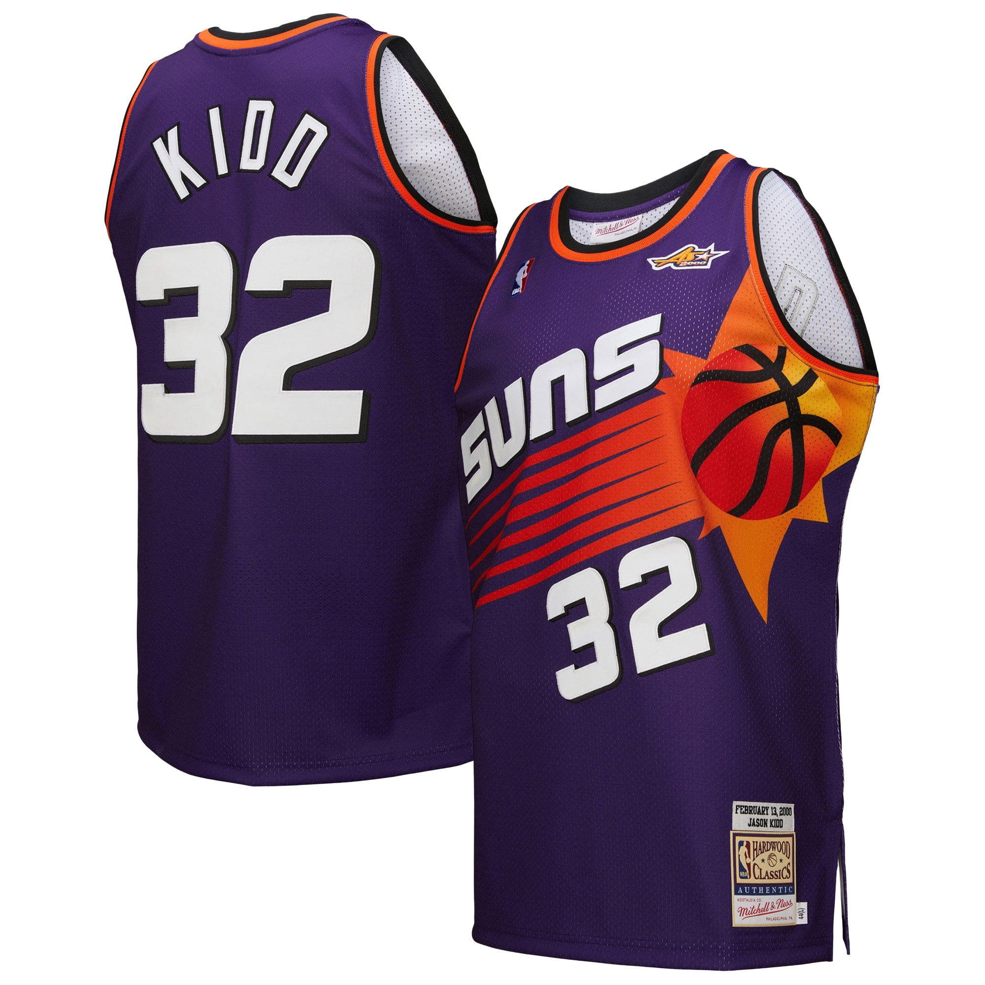 Jason Kidd Phoenix Suns M & N 2000 All-Star Game Jersey - Purple Basketball TJS0454