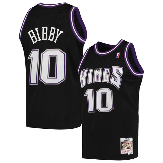 Mike Bibby Sacramento Kings M & N Hardwood Classics Swingman Jersey - Black Basketball TJS0498