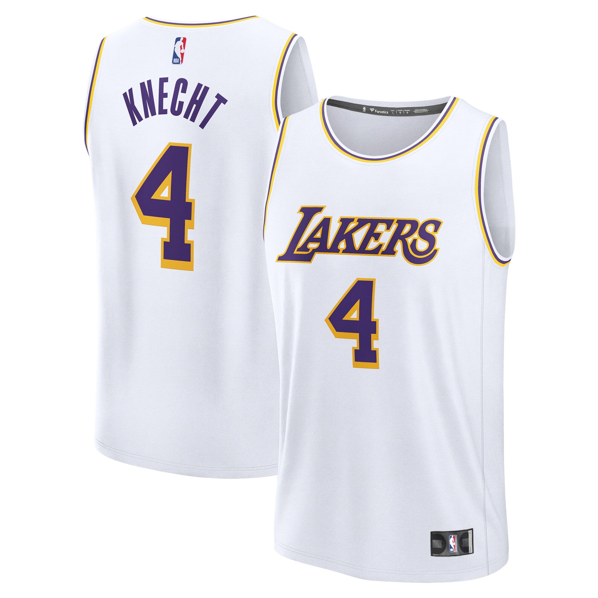 Dalton Knecht Los Angeles Lakers Fast Break Replica Player Jersey - Association Edition - White Basketball TJS0475