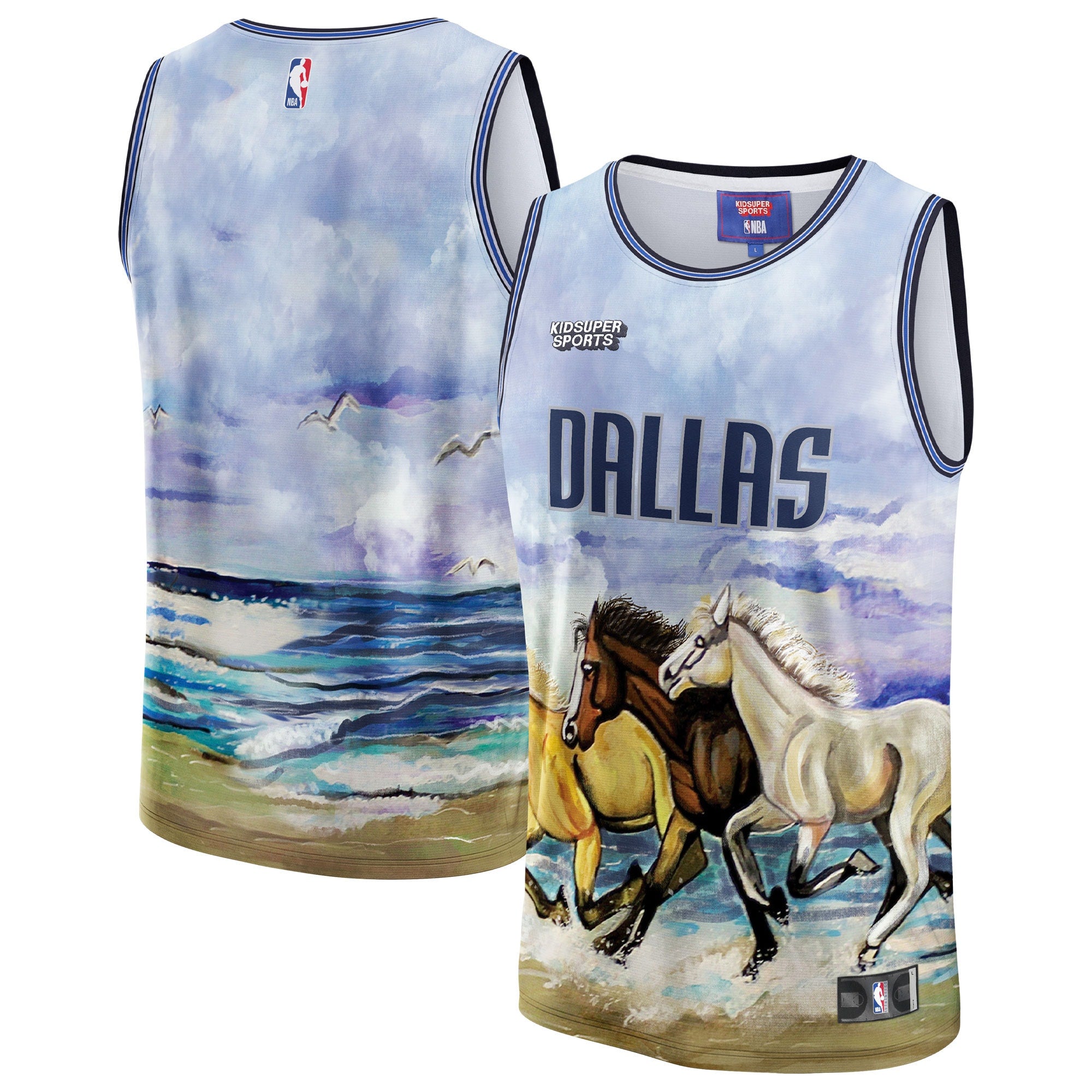 Dallas Mavericks & KidSuper Studios by Unisex Hometown Jersey - Blue Basketball TJS0453