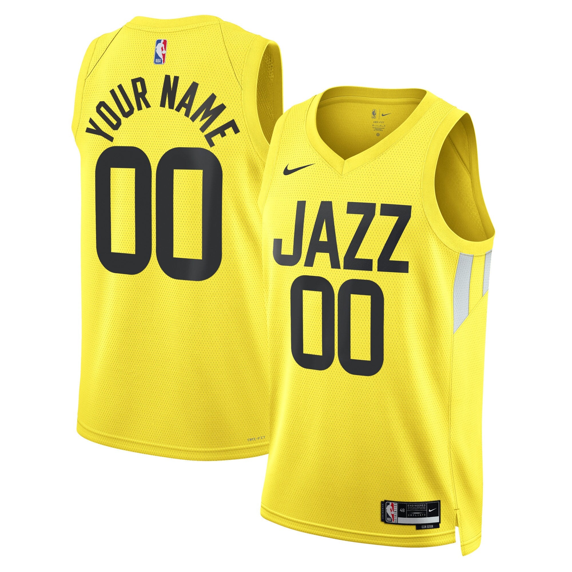 Utah Jazz Unisex Swingman Custom Jersey Gold - Icon Edition Basketball TJS0310