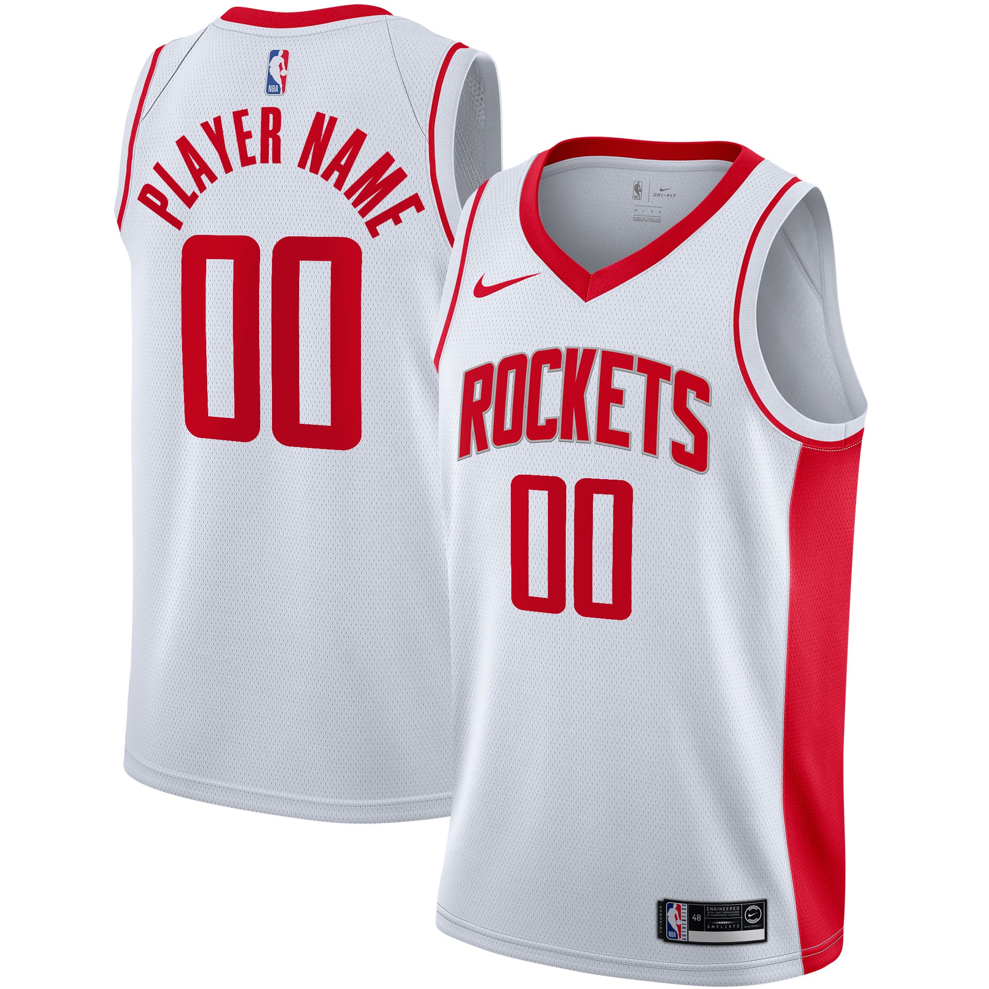 Houston Rockets 2020/21 Swingman Custom Jersey - Association Edition - White Basketball TJS0474