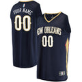 New Orleans Pelicans Fast Break Custom Replica Jersey Navy - Icon Edition Basketball TJS0403