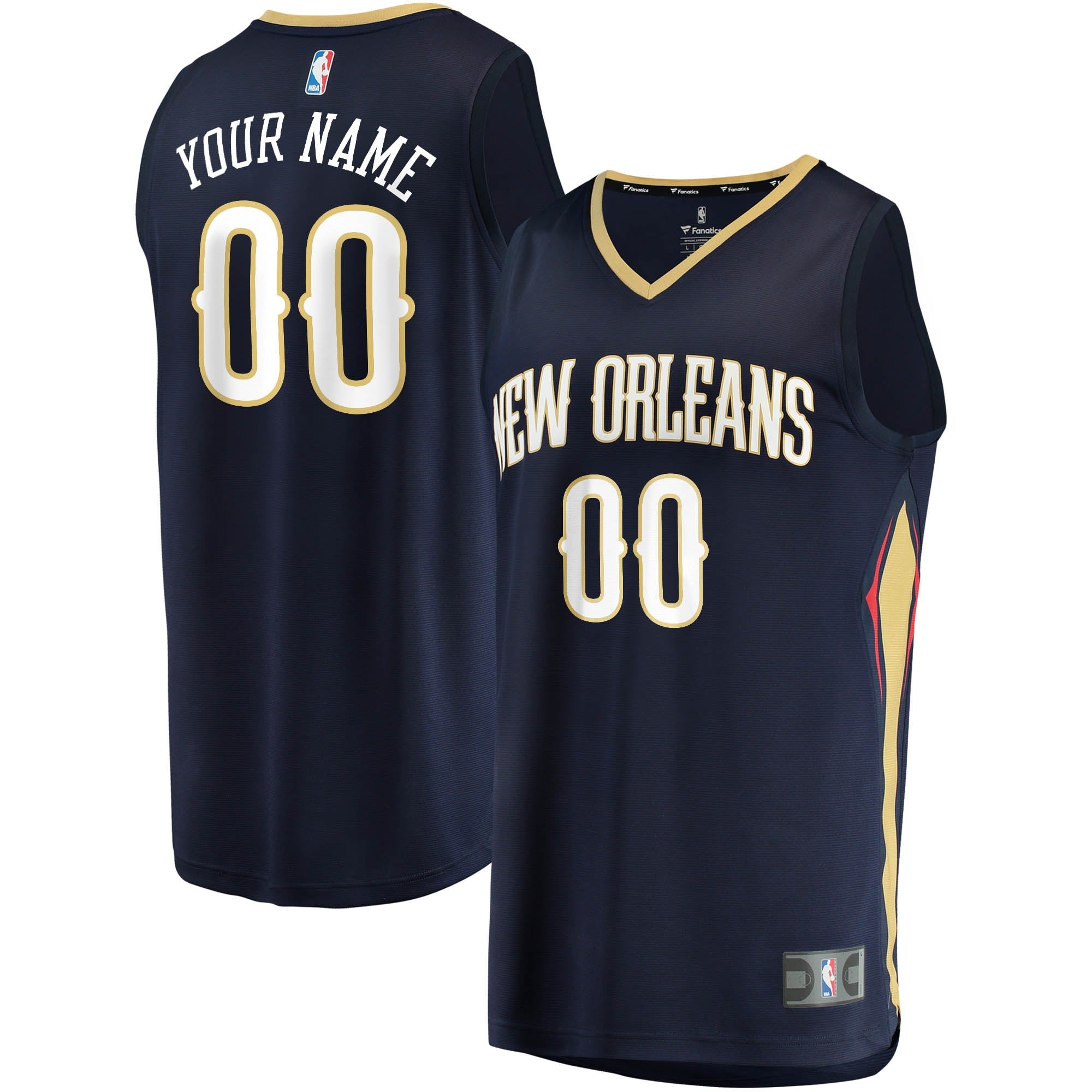 New Orleans Pelicans Fast Break Custom Replica Jersey Navy - Icon Edition Basketball TJS0403