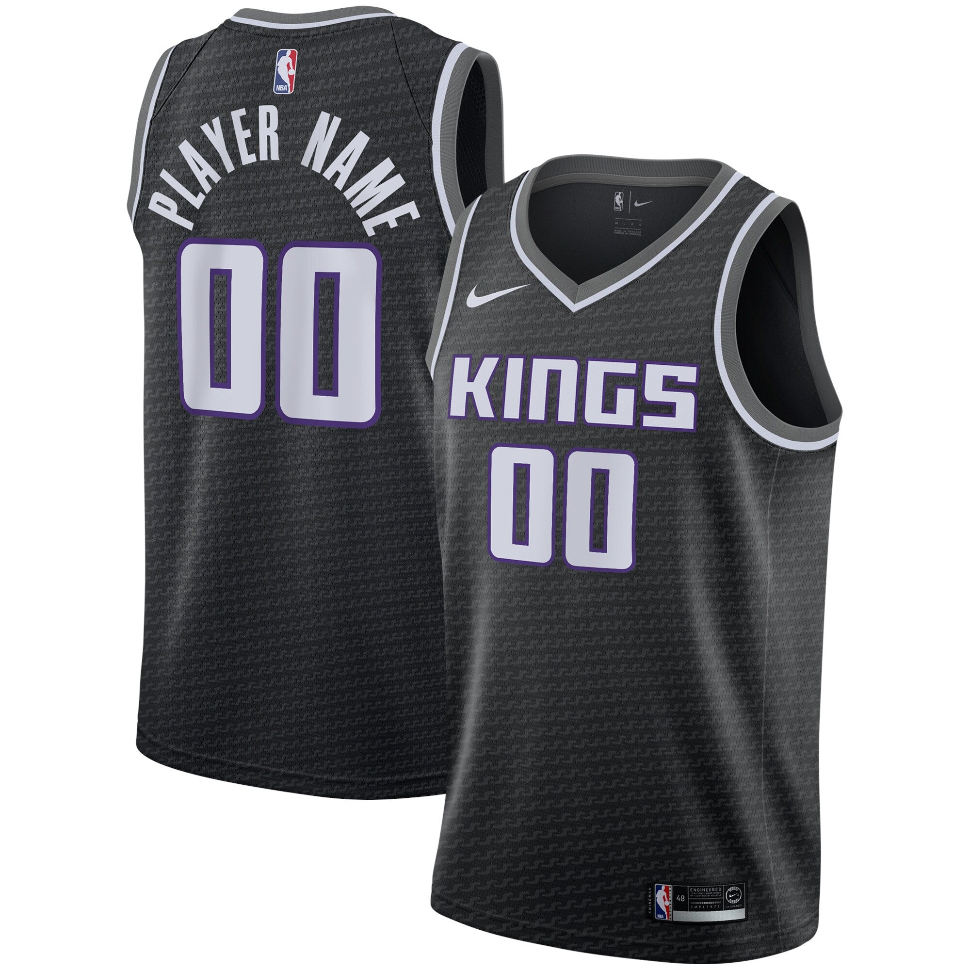 Sacramento Kings Swingman Custom Jersey Black - Statement Edition Basketball TJS0494
