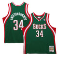 Giannis Antetokounmpo Milwaukee Bucks M & N 2013/14 Hardwood Classics Swingman Jersey - Hunter Green Basketball TJS0443