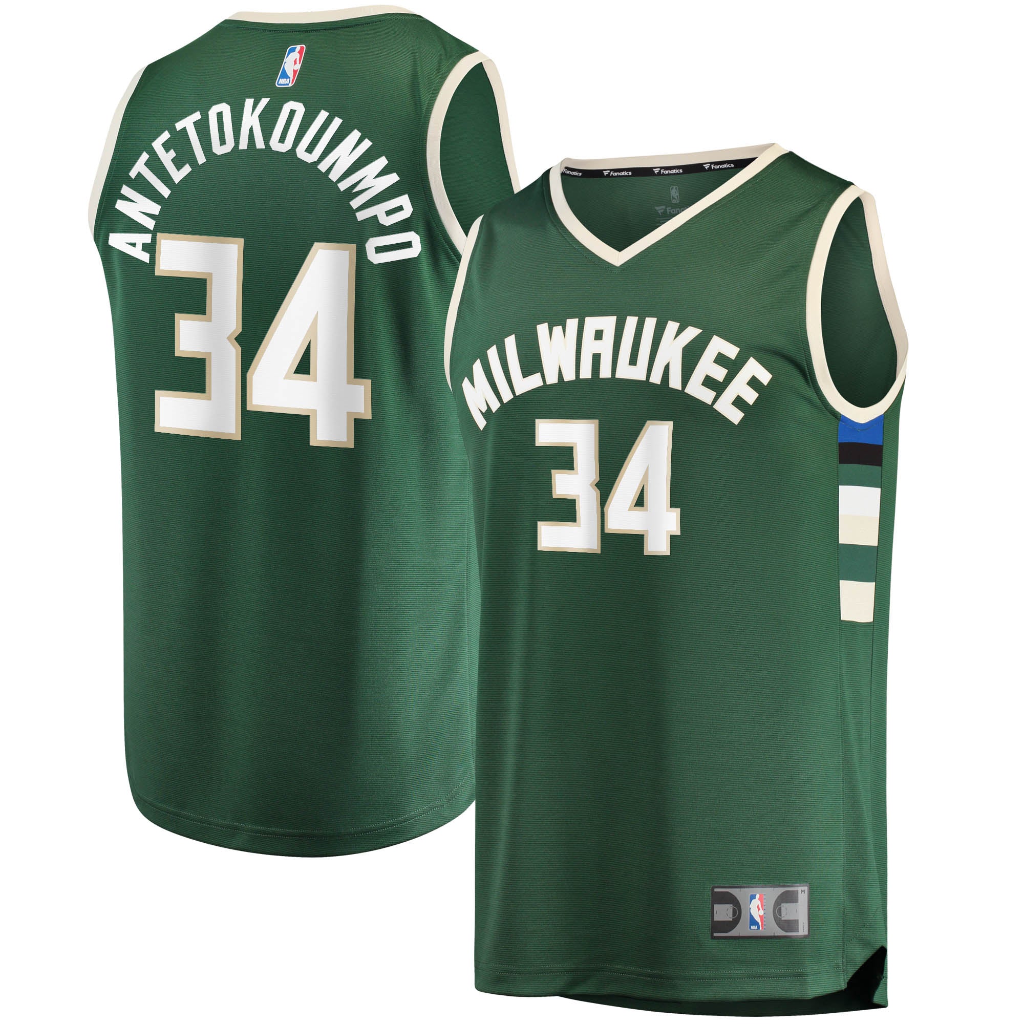 Giannis Antetokounmpo Milwaukee Bucks Big & Tall Fast Break Player Jersey - Hunter Green - Icon Edition Basketball TJS0446