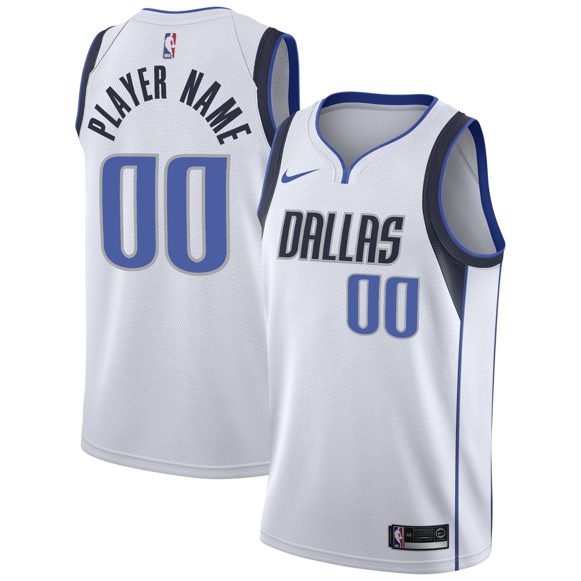 Dallas Mavericks 2020/21 Swingman Custom Jersey - Association Edition - White Basketball TJS0353