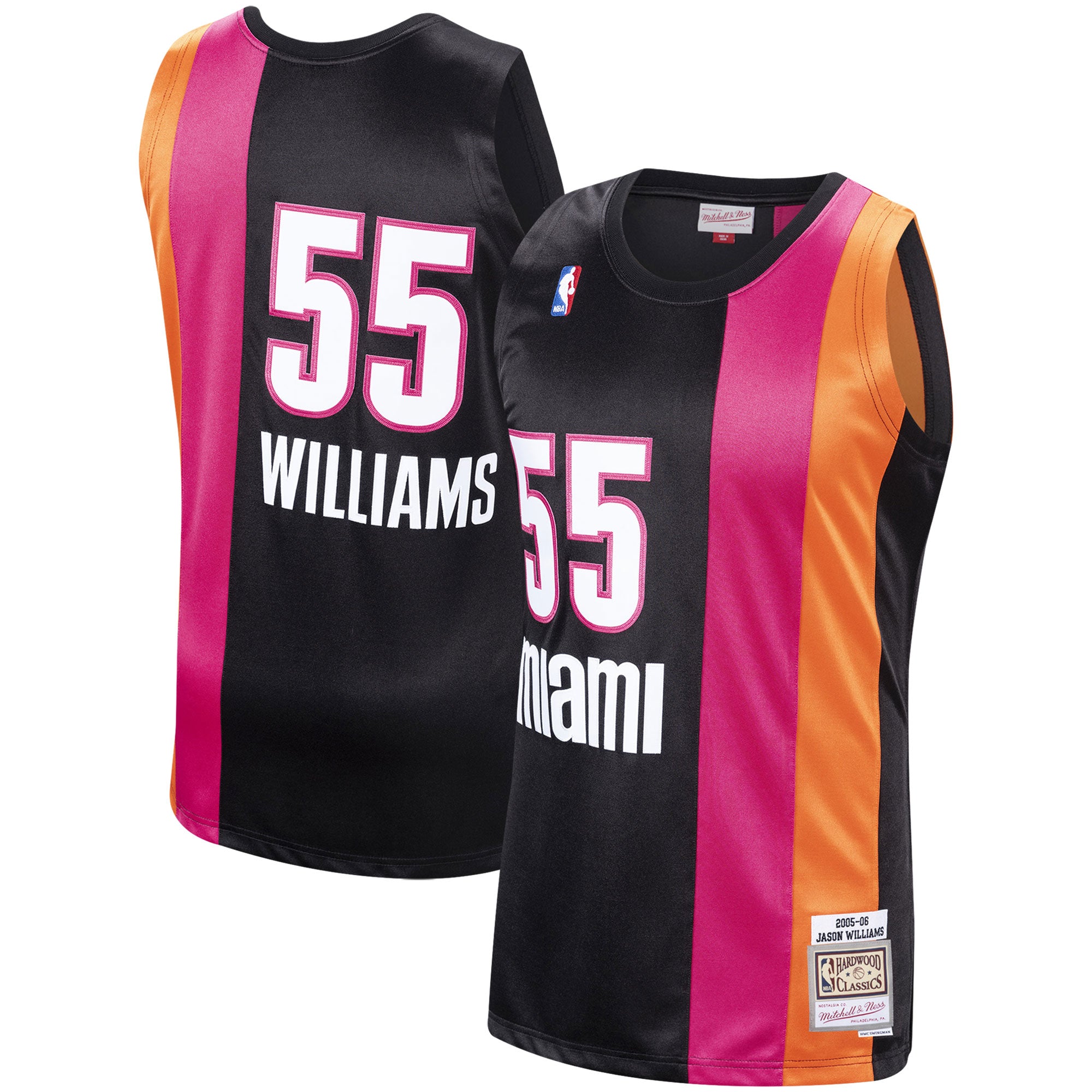 Jason Williams Miami Heat M & N 2005/06 Hardwood Classics Swingman Jersey - Black Basketball TJS0489