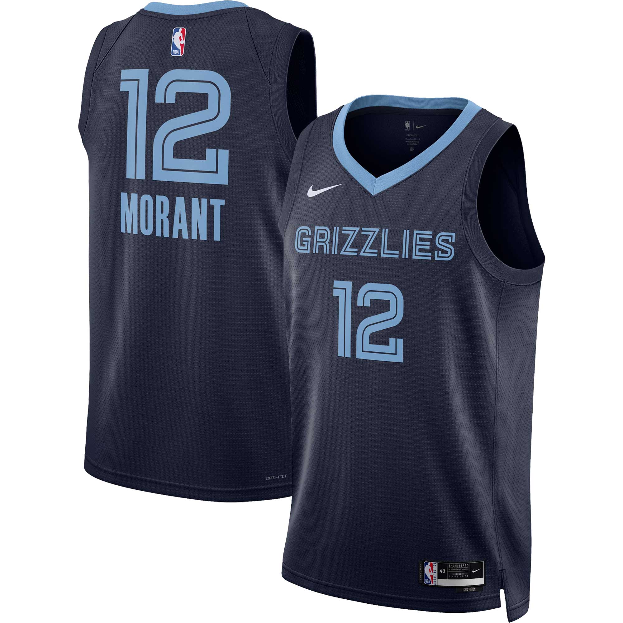 Ja Morant Memphis Grizzlies Unisex Swingman Jersey - Icon Edition - Navy Basketball TJS0478