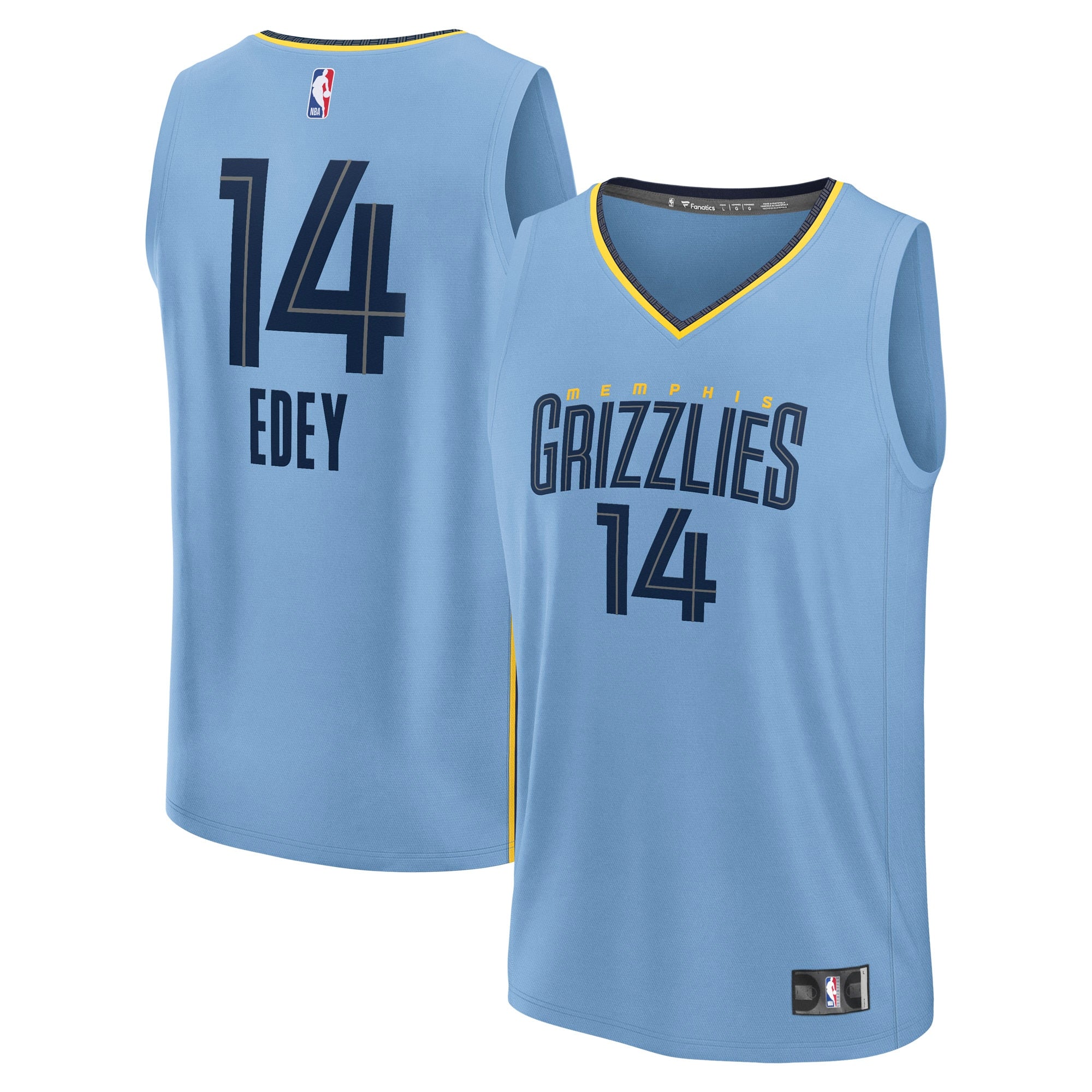 Zach Edey Memphis Grizzlies Fast Break Replica Player Jersey - Statement Edition - Light Blue Basketball TJS0397