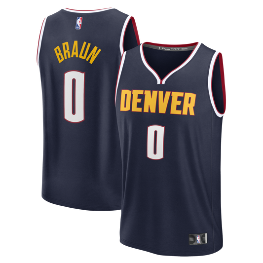 Christian Braun Denver Nuggets Fast Break Replica Jersey - Icon Edition - Navy Basketball TJS0470