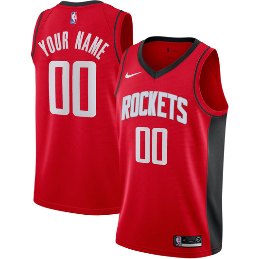 Houston Rockets Custom Swingman Jersey - Icon Edition - Red Basketball TJS0396