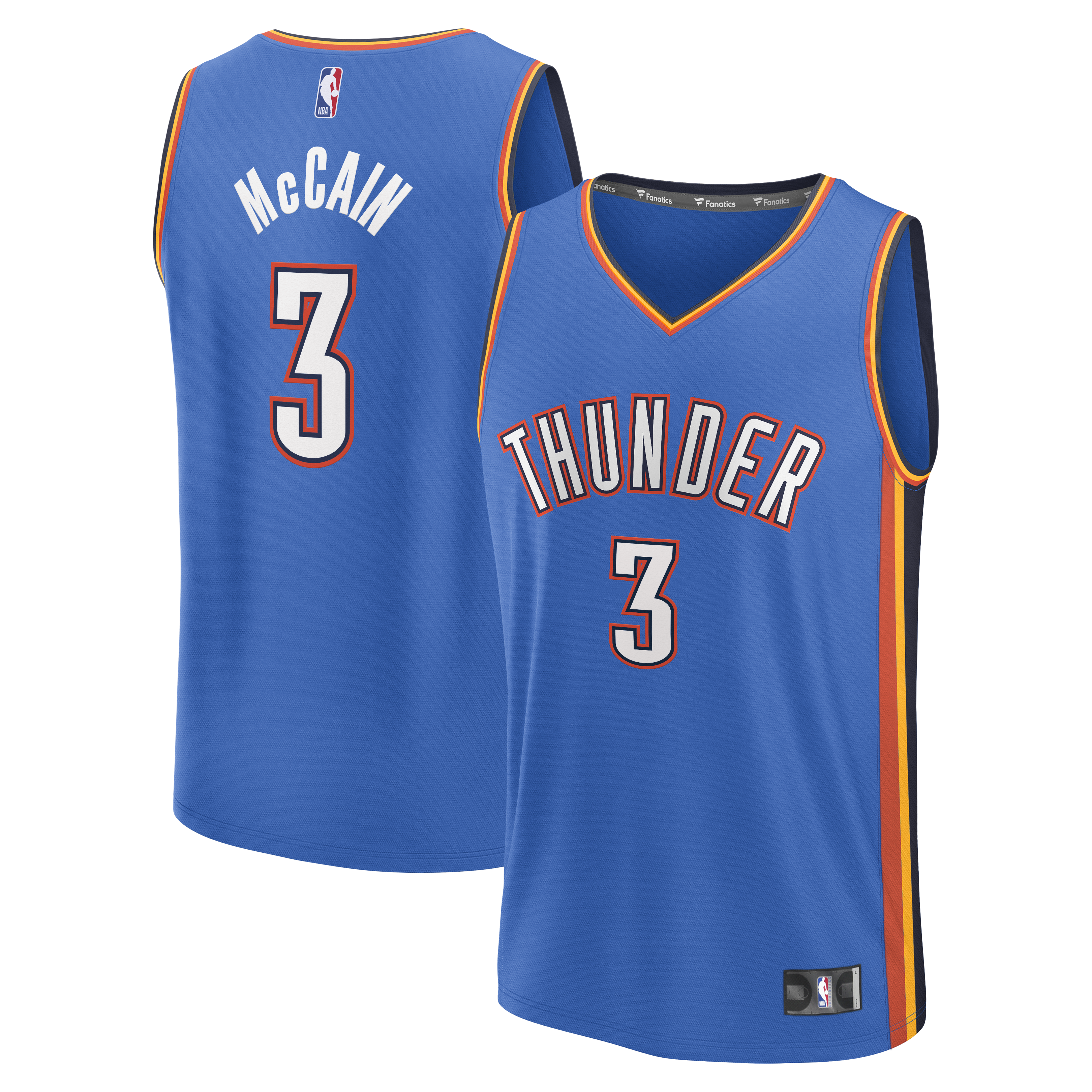 Jared McCain Oklahoma City Thunder Fast Break Replica Jersey - Icon Edition - Blue Basketball TJS0440