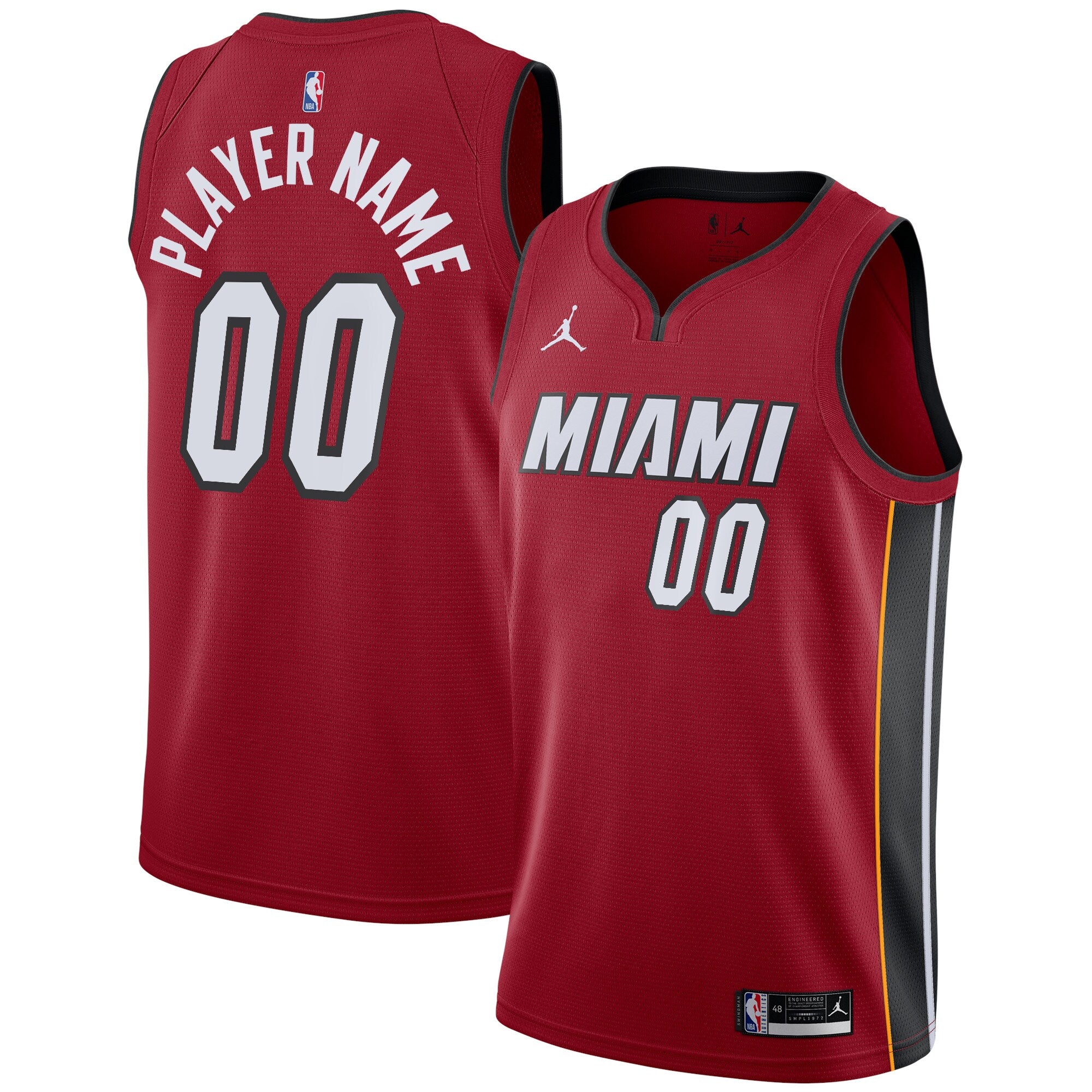Miami Heat Jordan Brand Swingman Custom Jersey - Statement Edition - Red Basketball TJS0496