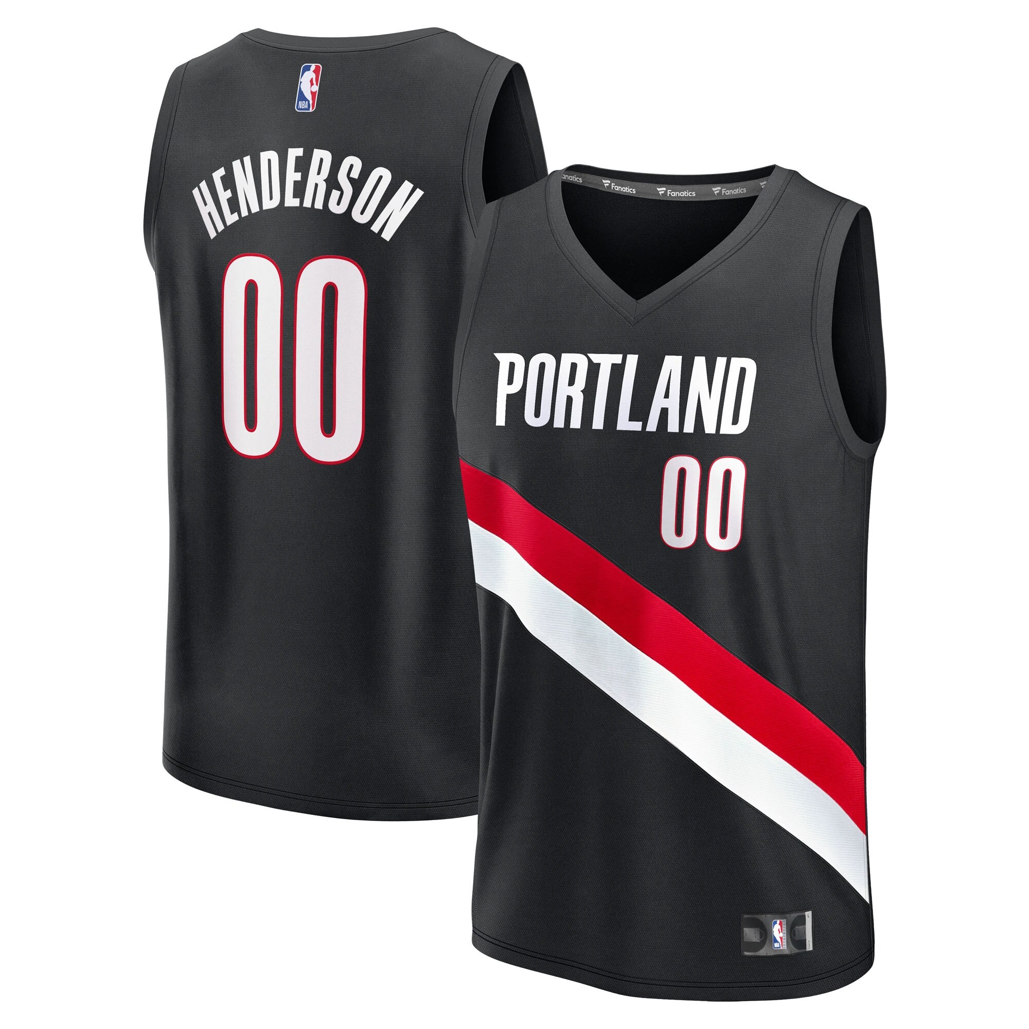 Scoot Henderson Portland Trail Blazers Fast Break Replica Jersey - Icon Edition - Black Basketball TJS0445