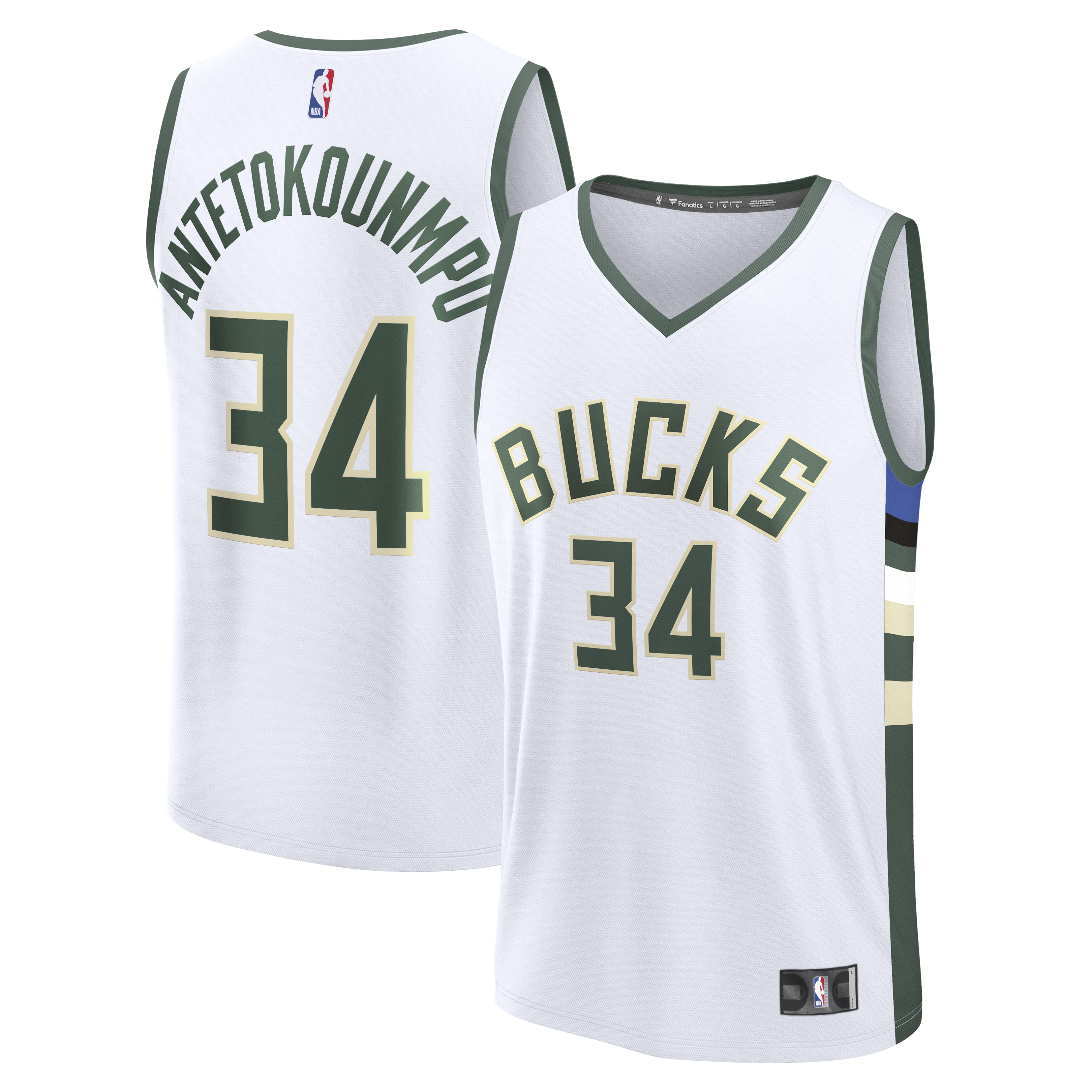 Giannis Antetokounmpo Milwaukee Bucks Fast Break Replica Player Jersey - Association Edition - White Basketball TJS0364
