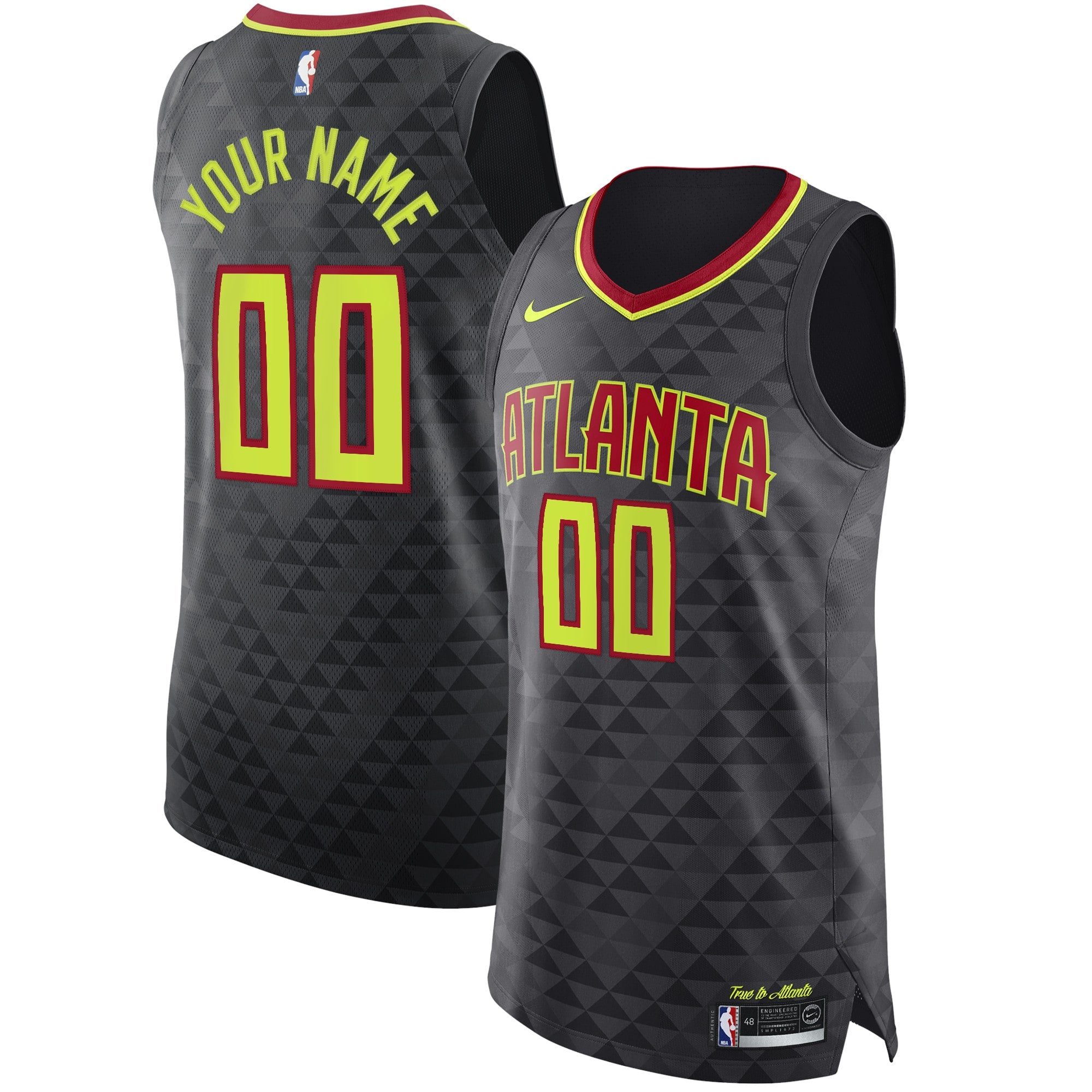 Atlanta Hawks Custom Jersey Black - Icon Edition Basketball TJS0439
