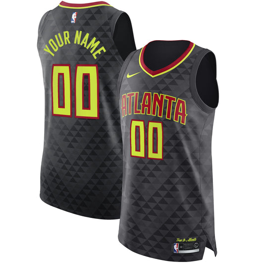 Atlanta Hawks Custom Jersey Black - Icon Edition Basketball TJS0439