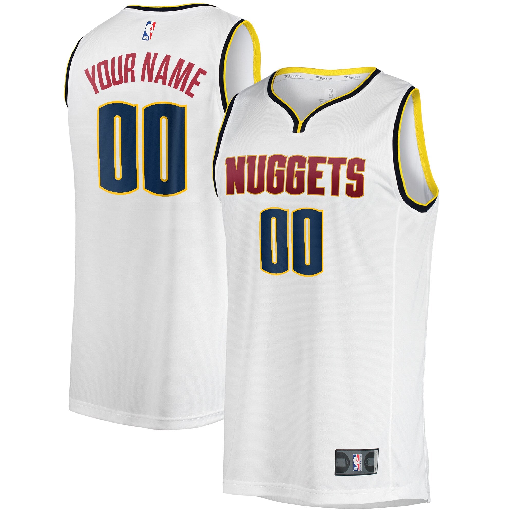 Denver Nuggets Fast Break Custom Replica Jersey - Association Edition - White Basketball TJS0325