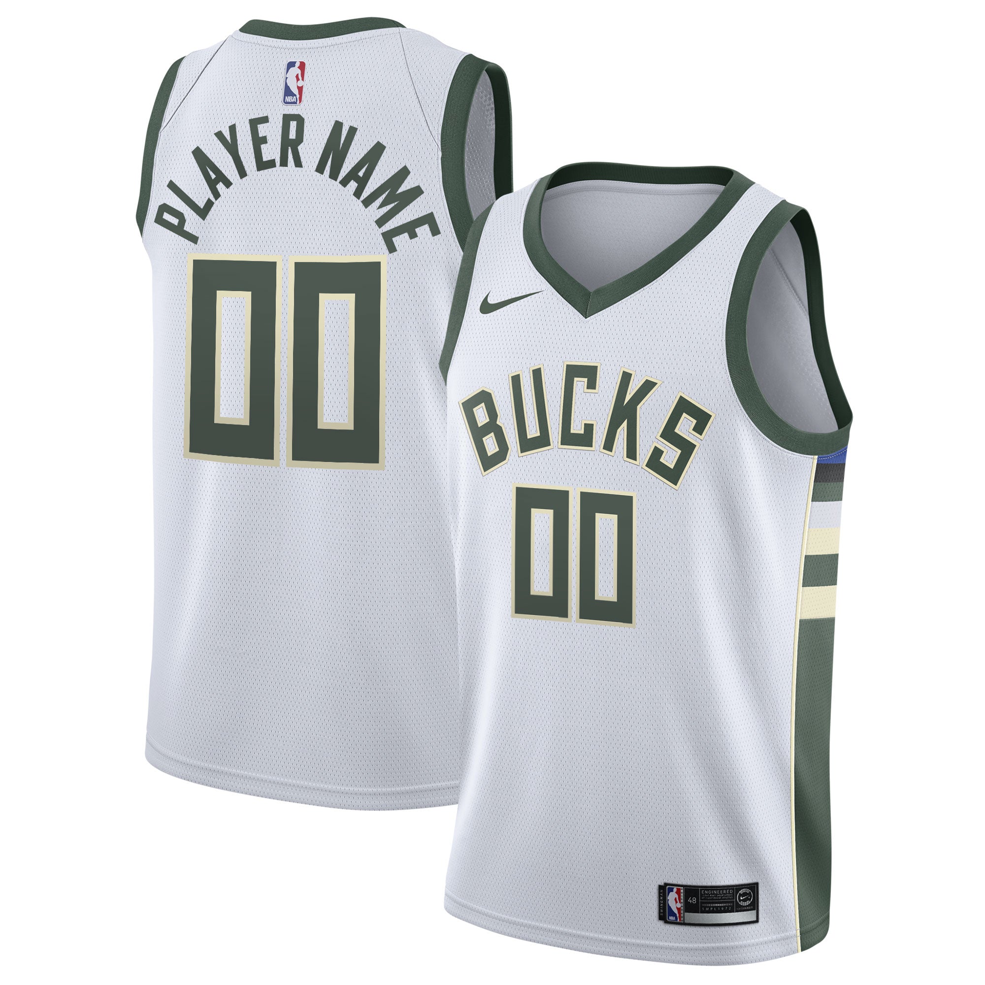 Milwaukee Bucks 2020/21 Swingman Custom Jersey - Association Edition - White Basketball TJS0455