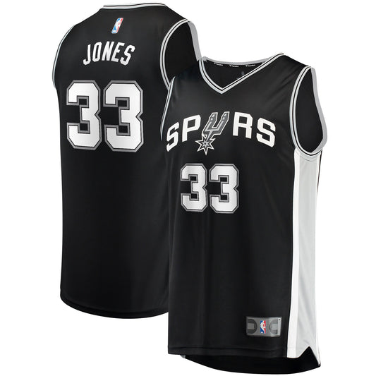 Tre Jones San Antonio Spurs Fast Break Replica Jersey - Icon Edition - Black Basketball TJS0431