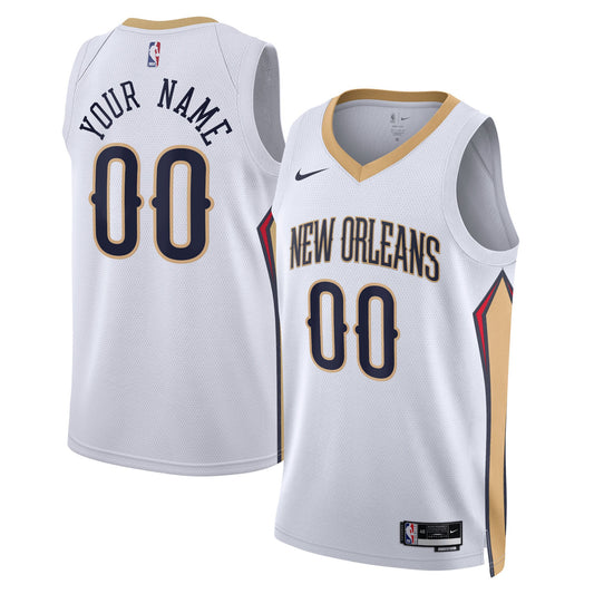 New Orleans Pelicans Unisex Swingman Custom Jersey White - Association Edition Basketball TJS0326
