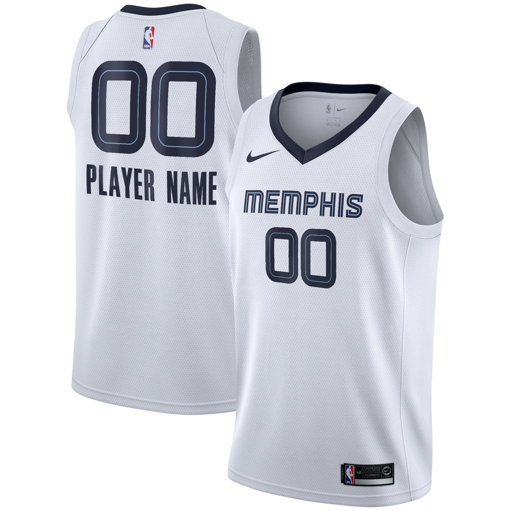 Memphis Grizzlies 2020/21 Swingman Custom Jersey - Association Edition - White Basketball TJS0452